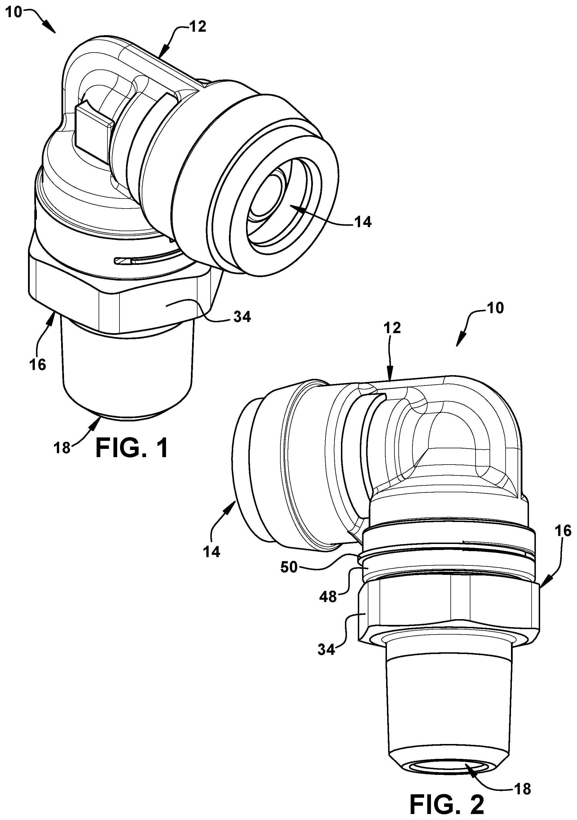 Patent US12092245 — Lockable swivel fitting assembly — Figure 1