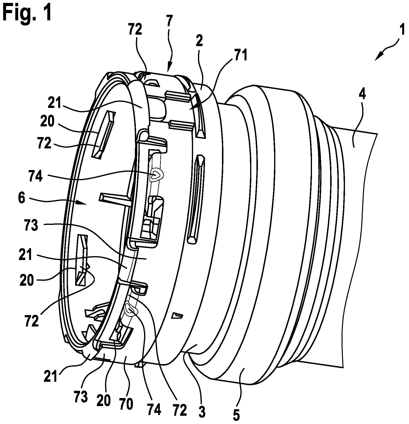 Patent US12092248 Figure 1 – Fluid line coupling