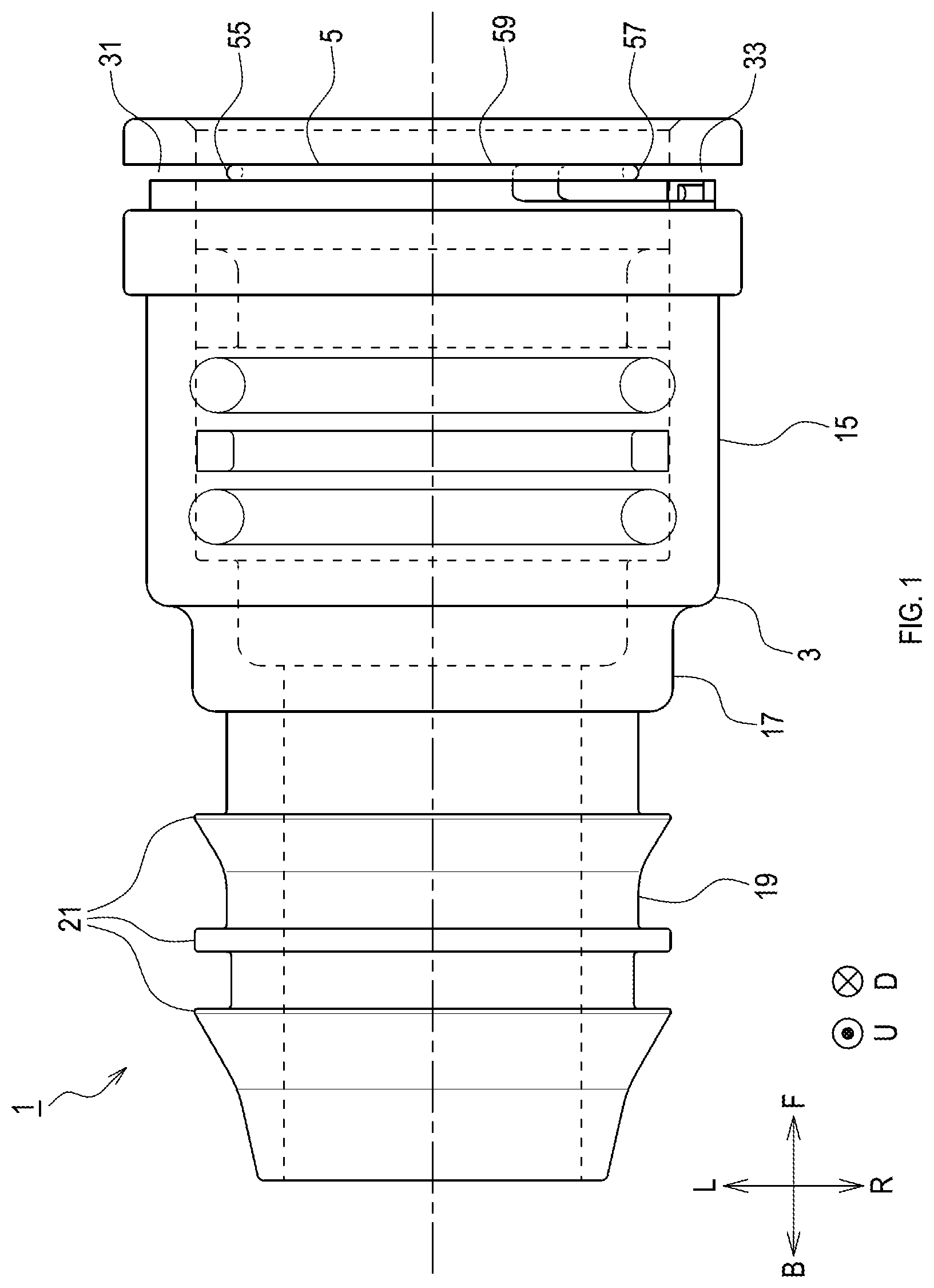 Patent US12092249 Figure 1 – Connector