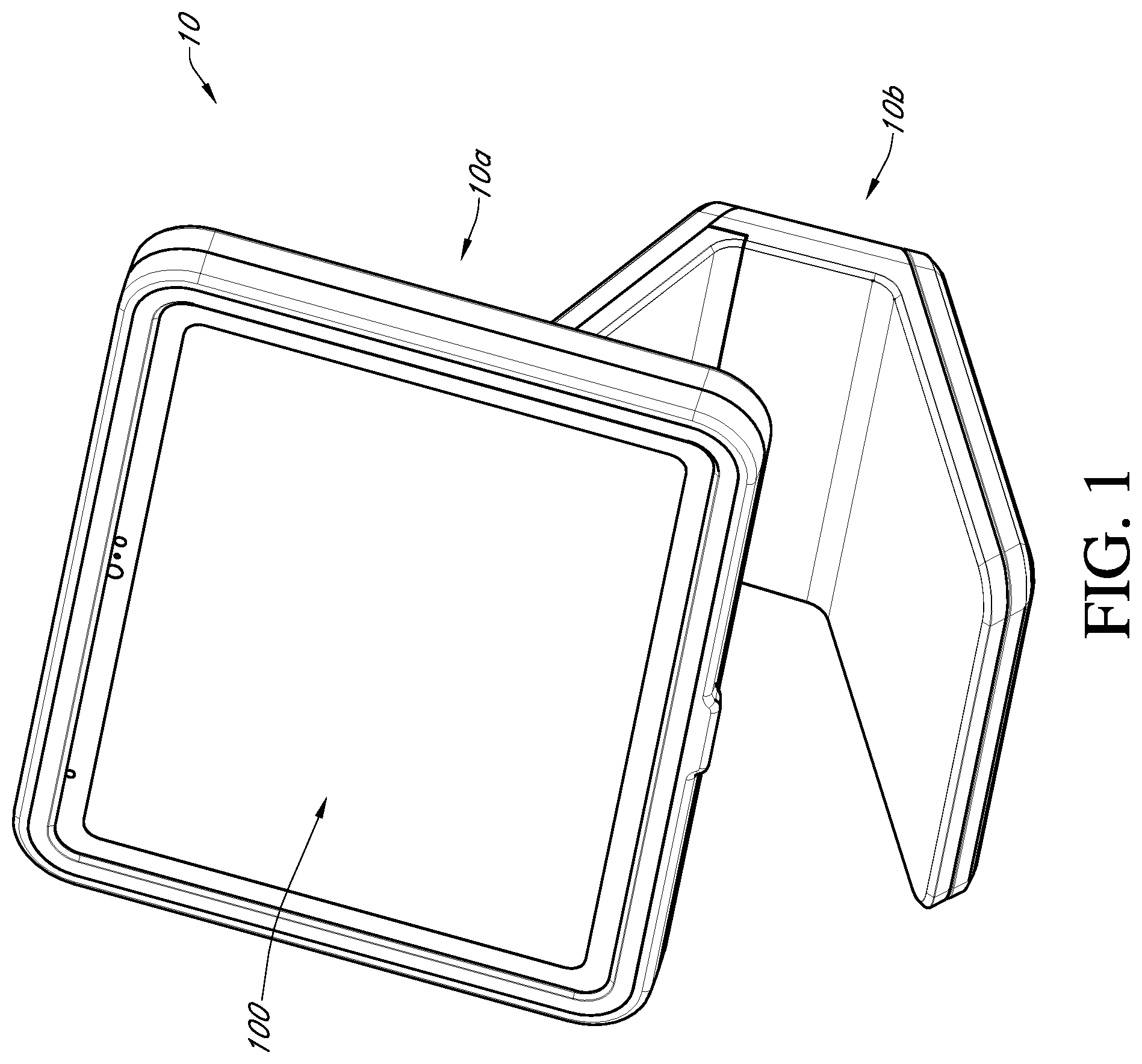 Patent US12092258 Figure 1 – Stand system for portable electronic device