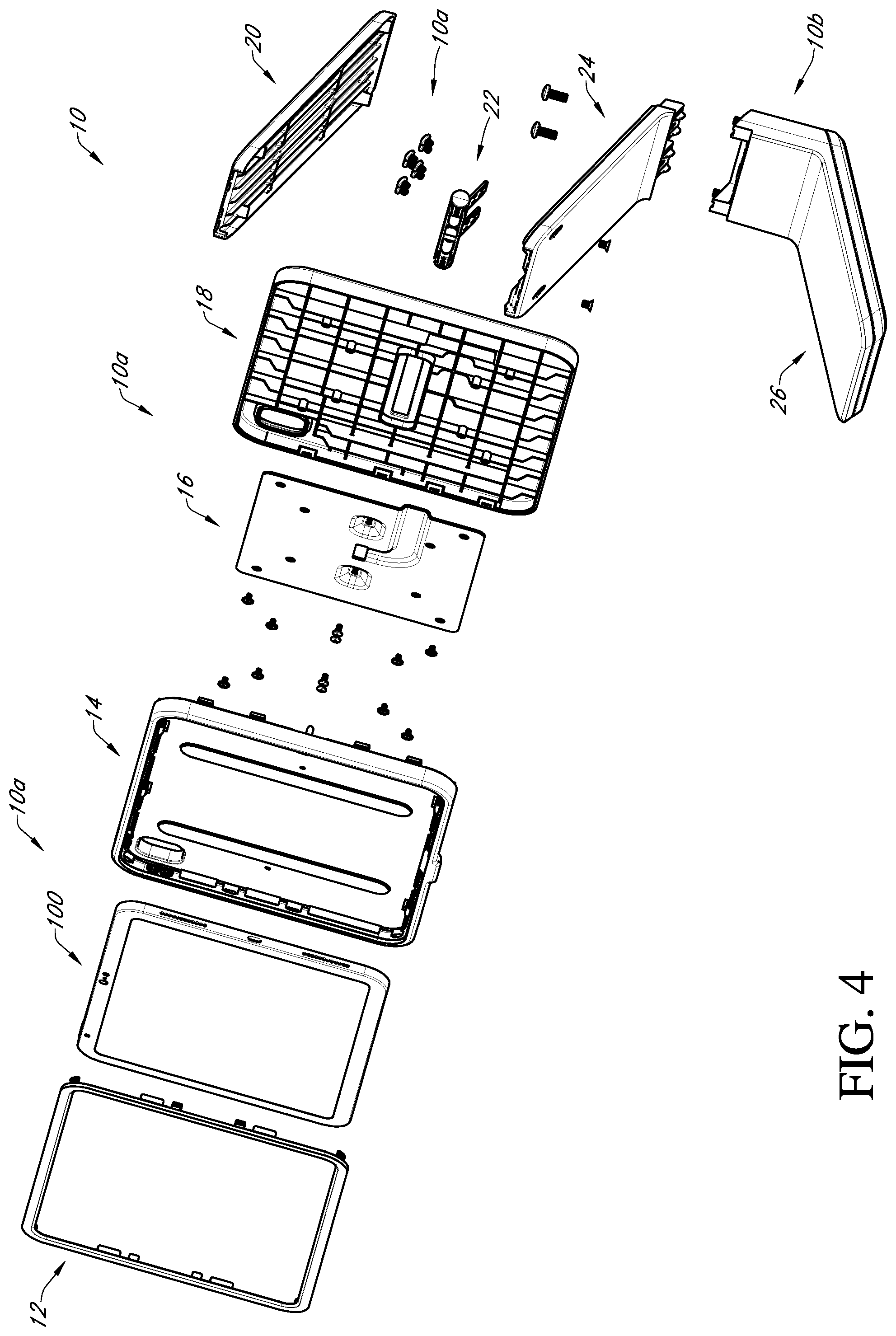 Patent US12092258 Figure 4 – Stand system for portable electronic device
