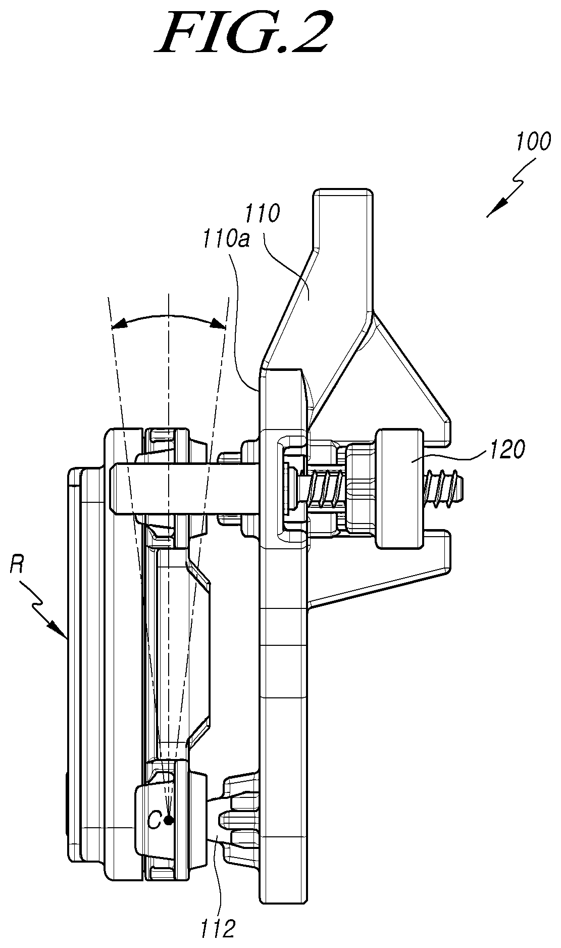 Patent US12092260 Figure 2 – Mounting bracket assembly for radar device