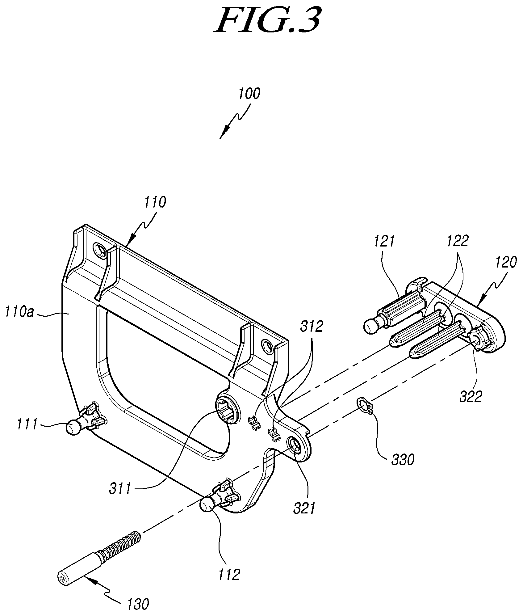 Patent US12092260 Figure 3 – Mounting bracket assembly for radar device