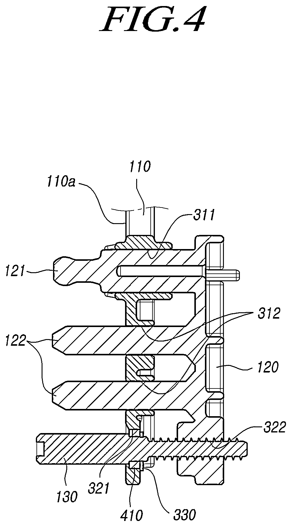 Patent US12092260 Figure 4 – Mounting bracket assembly for radar device