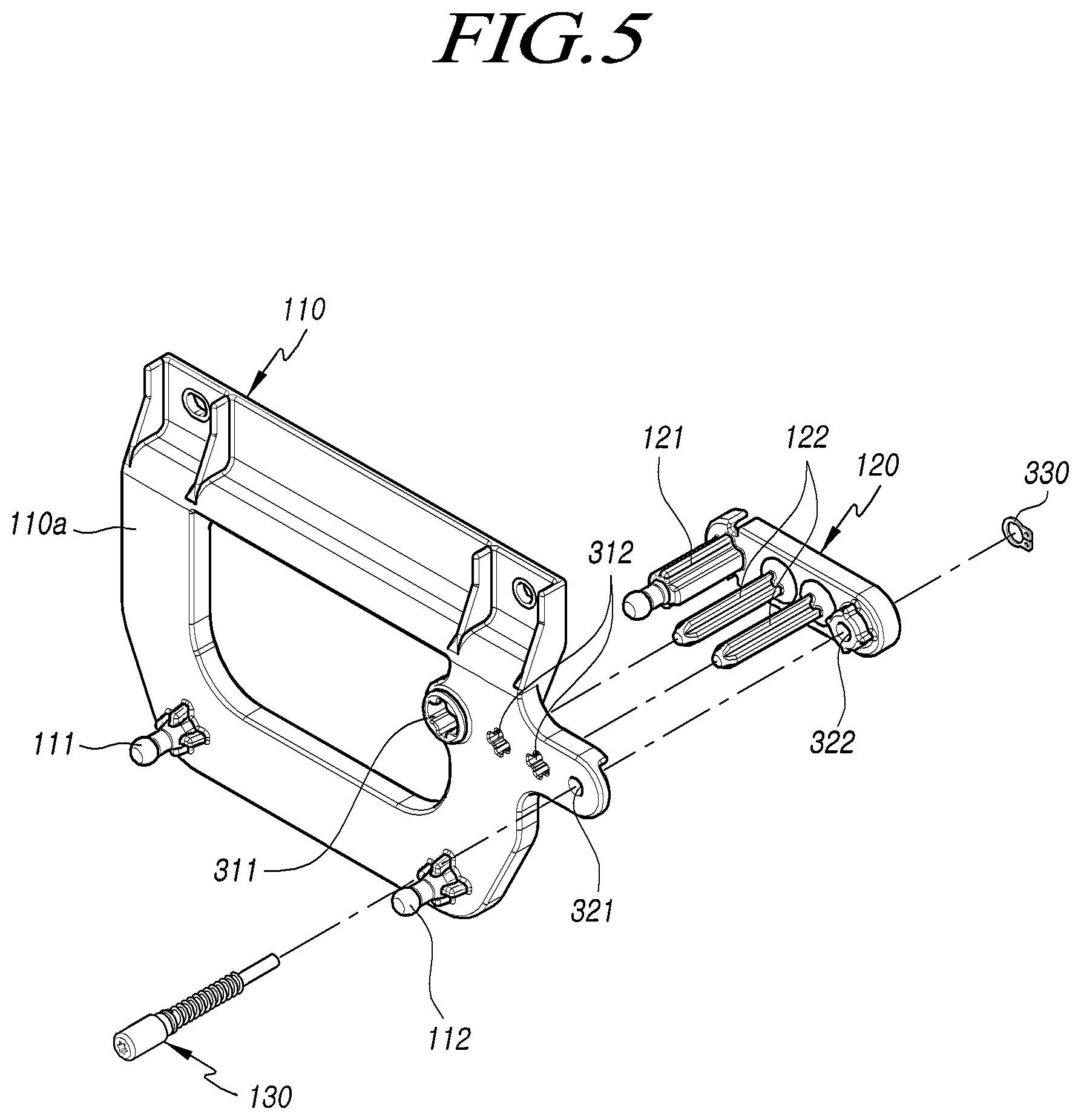 Patent US12092260 Figure 5 – Mounting bracket assembly for radar device