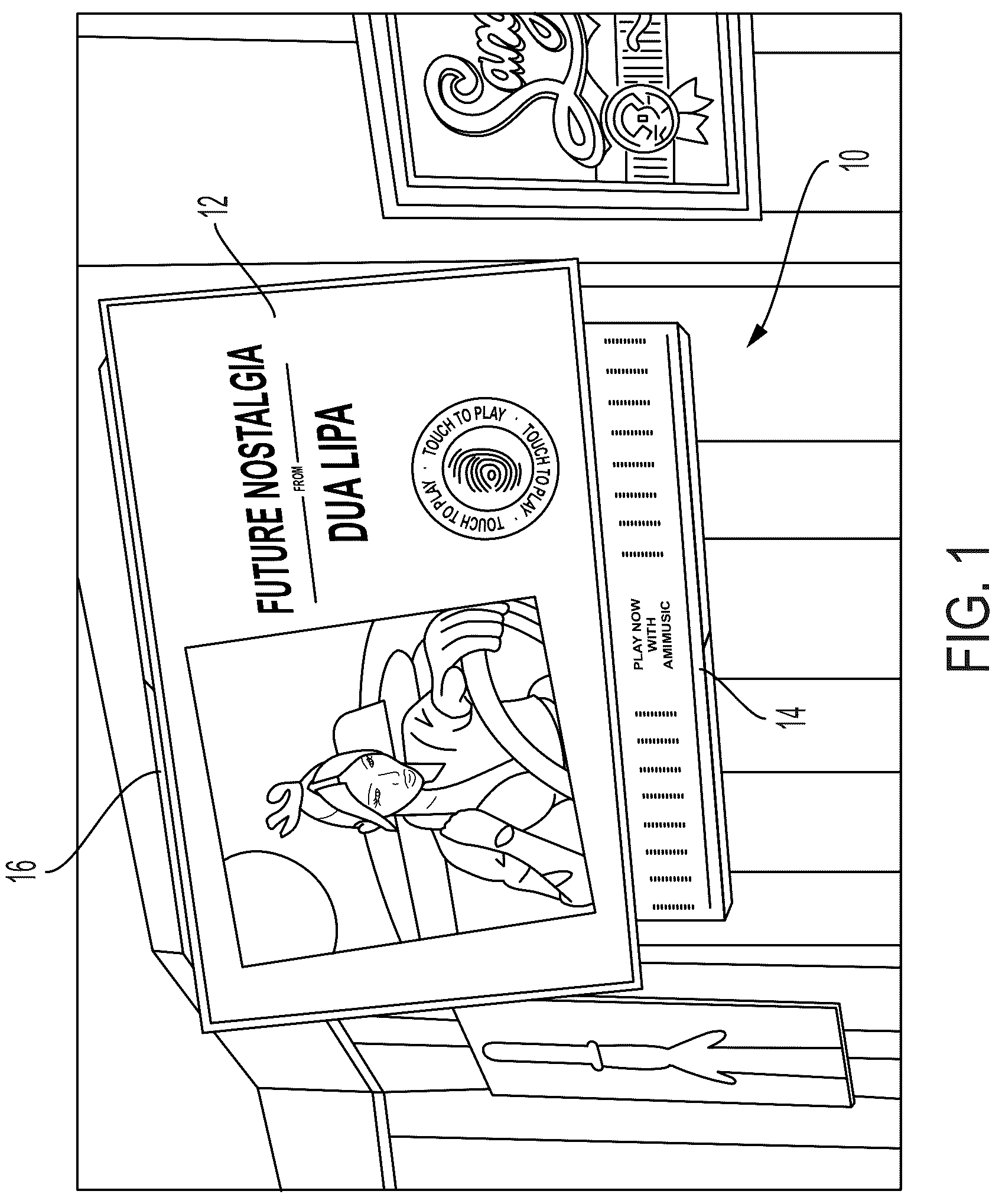 Patent US12092261 Figure 1 – Modular wall-mountable digital jukebox