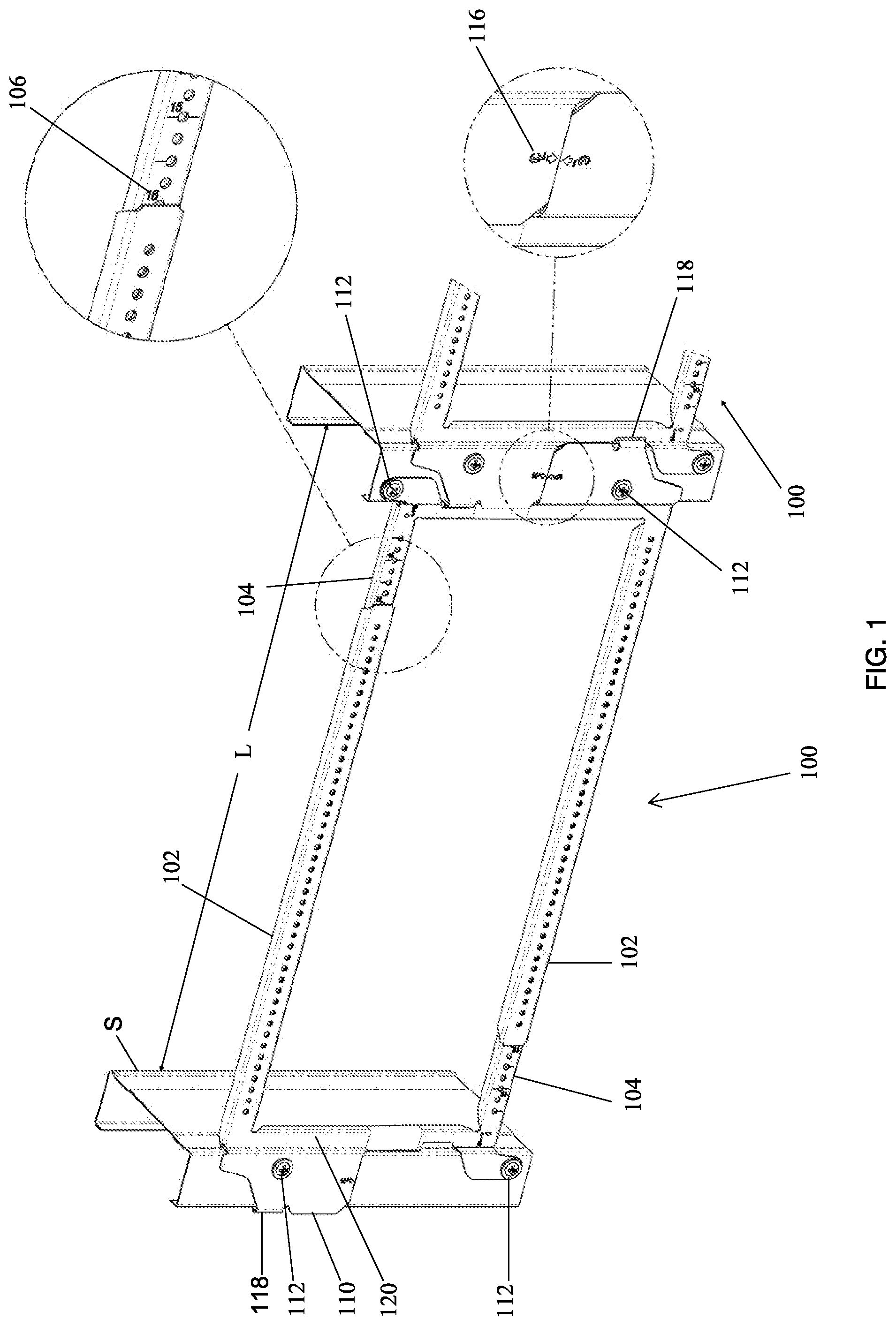 Patent US12092262 Figure 1 – Telescoping box support