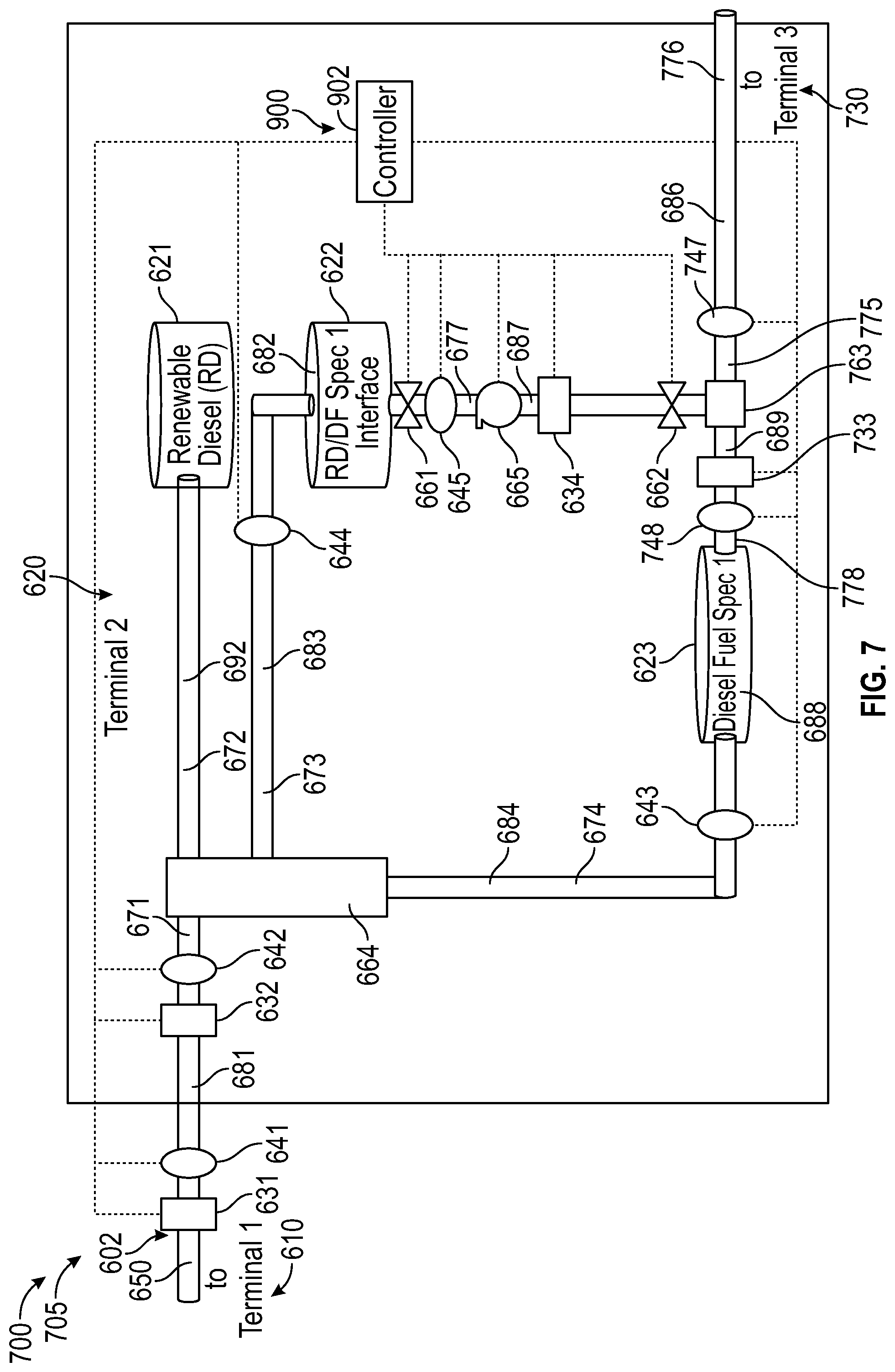 Patent US12092270 Figure 7 – Renewable diesel interface recombination