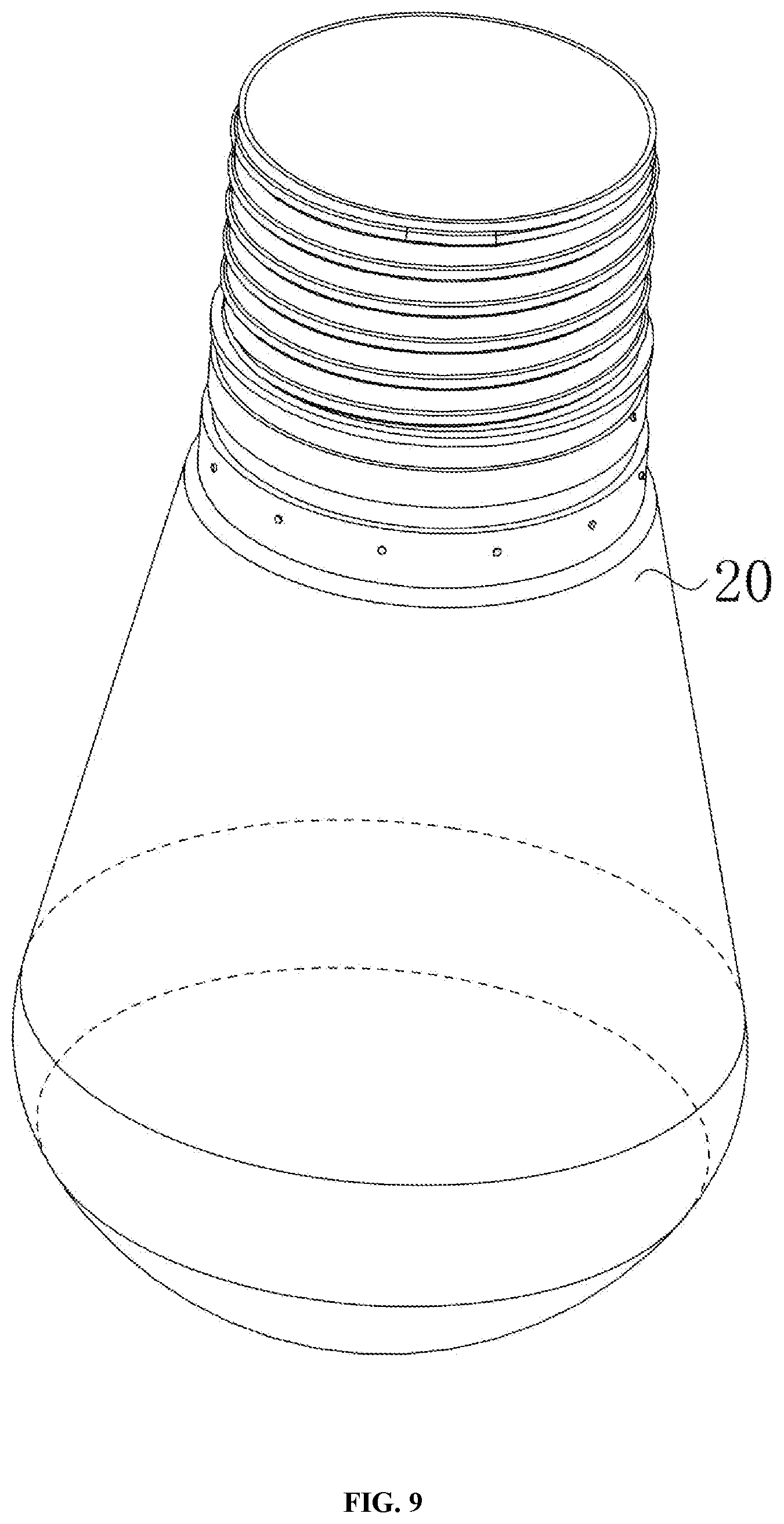 Patent US12092273 Figure 9 – Simple fluorescent filament multi-color lamp bulb