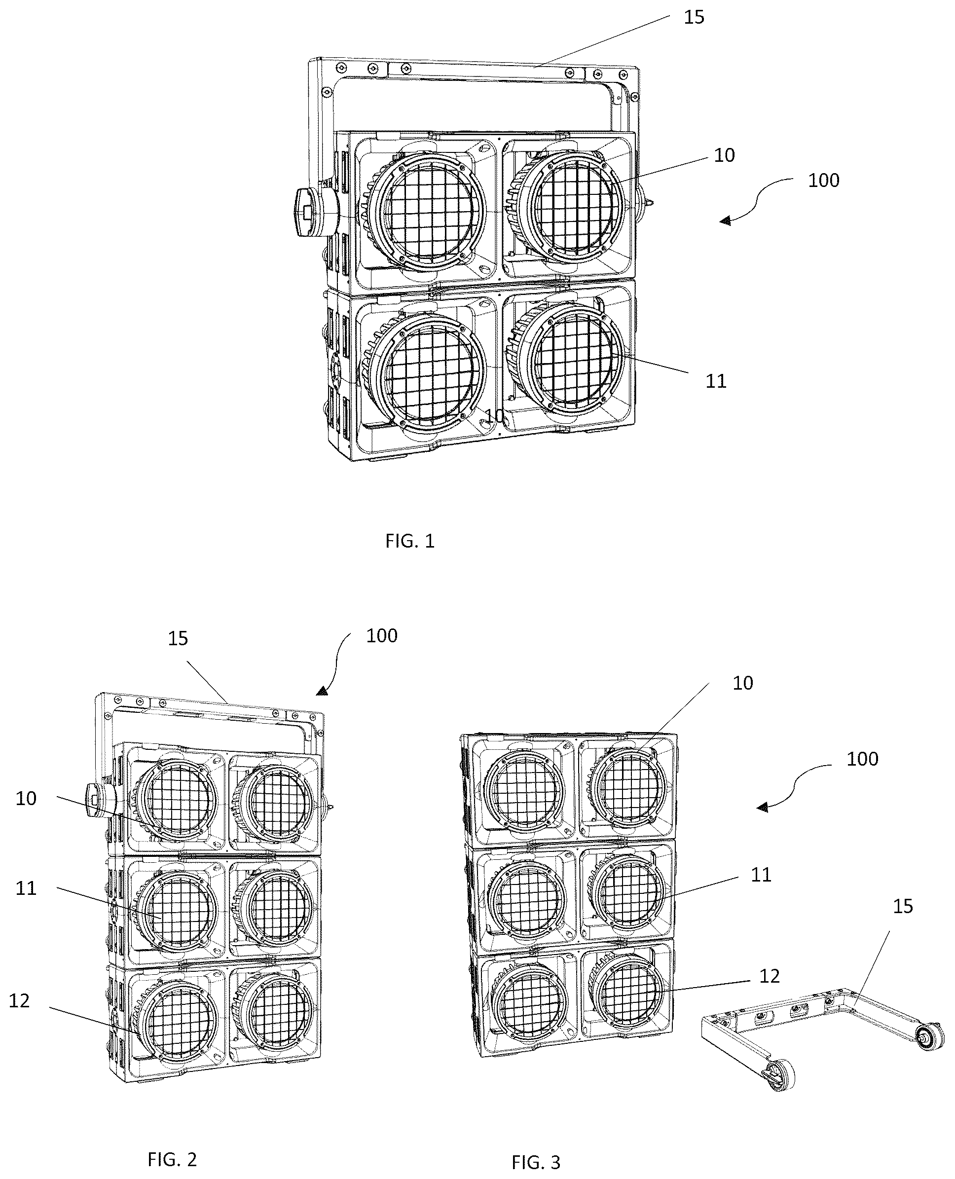 Patent US12092277 Figure 1 – Set of lighting components with a connection system and lighting device for the set