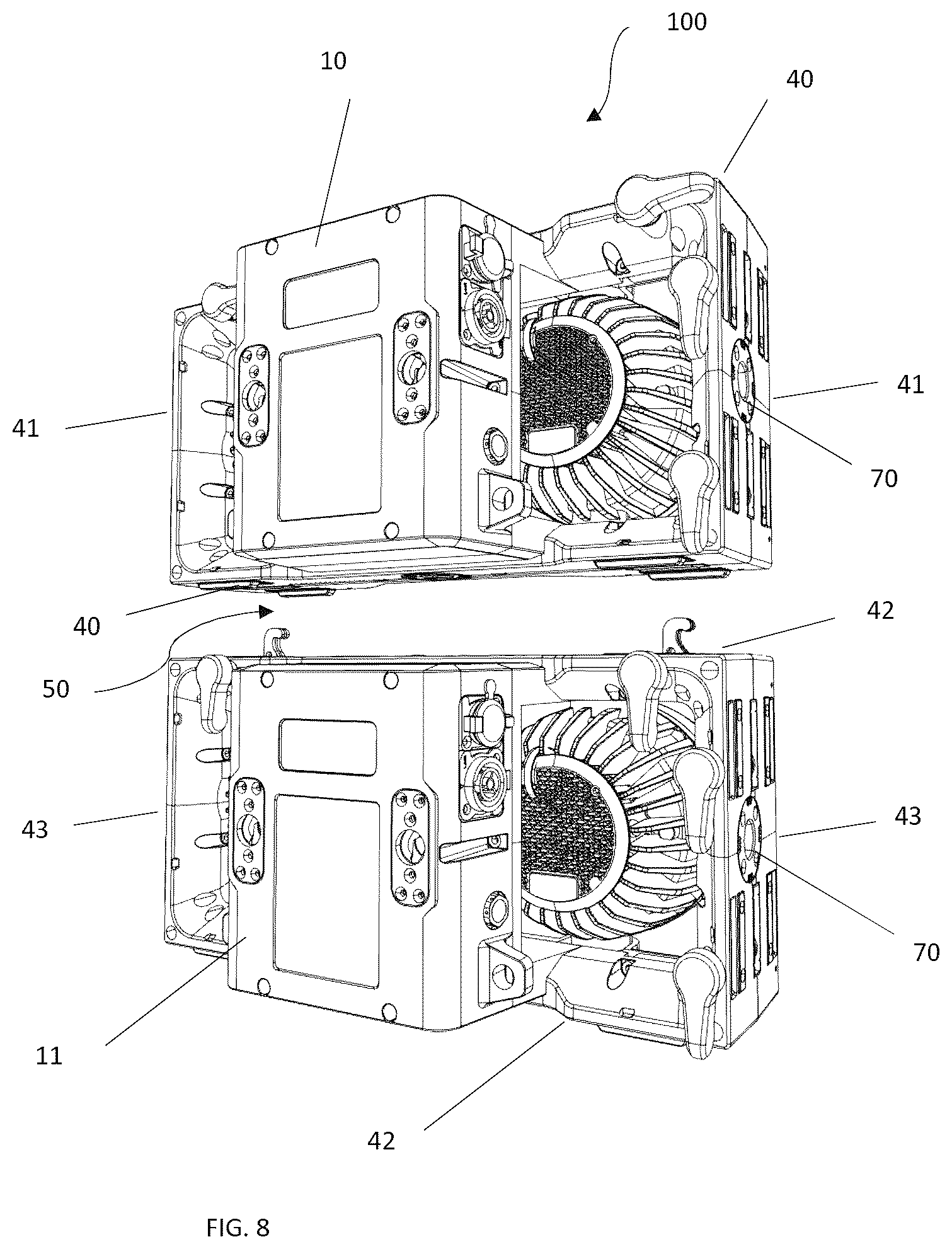 Patent US12092277 Figure 4 – Set of lighting components with a connection system and lighting device for the set