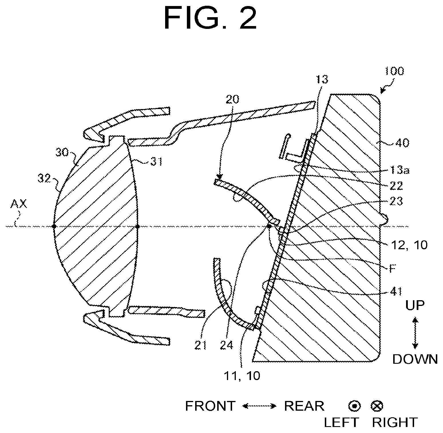 Patent US12092283 Figure 2 – Vehicular headlamp with coplanar low-beam and high-beam light sources