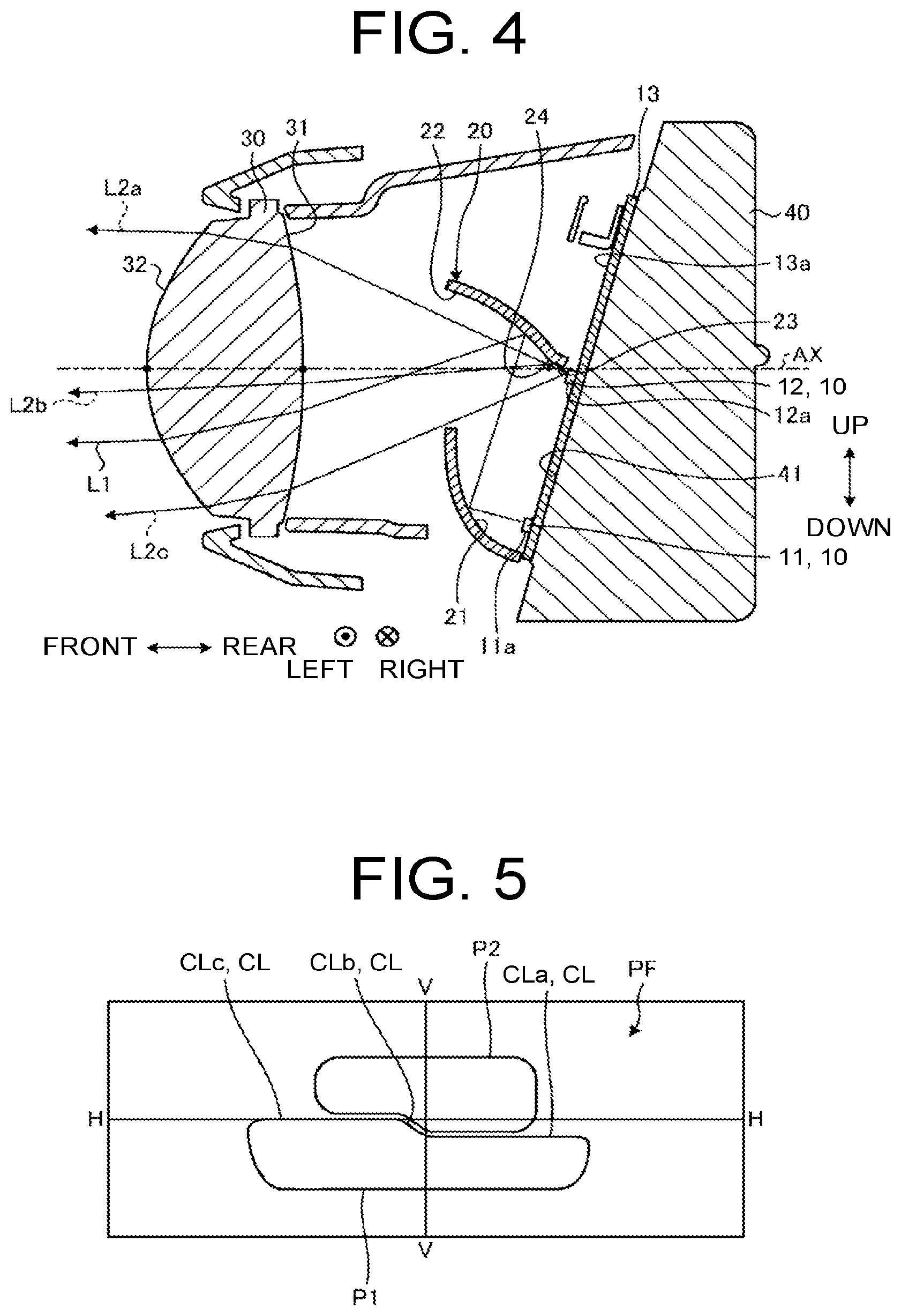 Patent US12092283 Figure 4 – Vehicular headlamp with coplanar low-beam and high-beam light sources