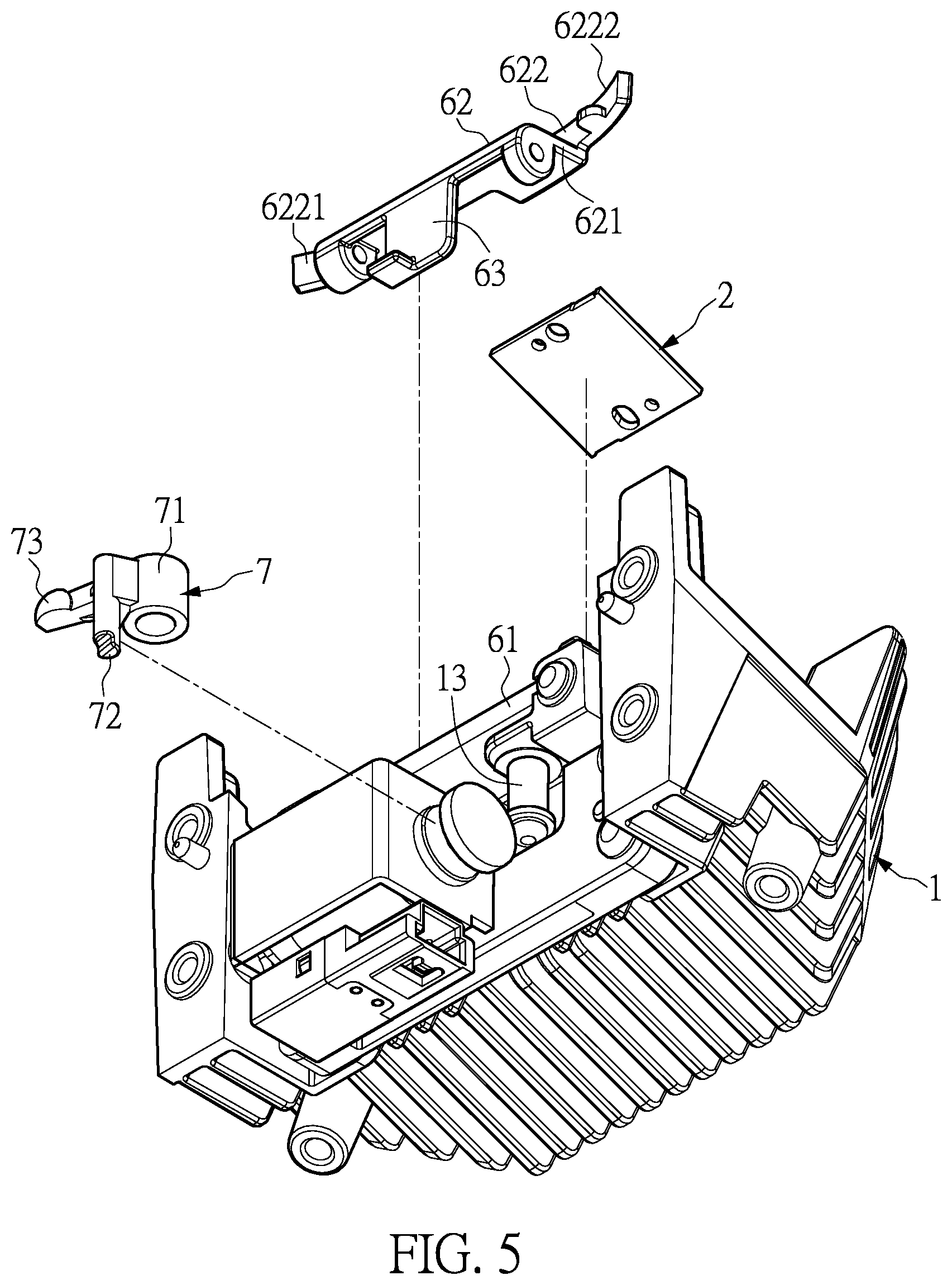 Patent US12092284 Figure 5 – Vehicle lamp having switching structure for low-beam and high-beam headlights