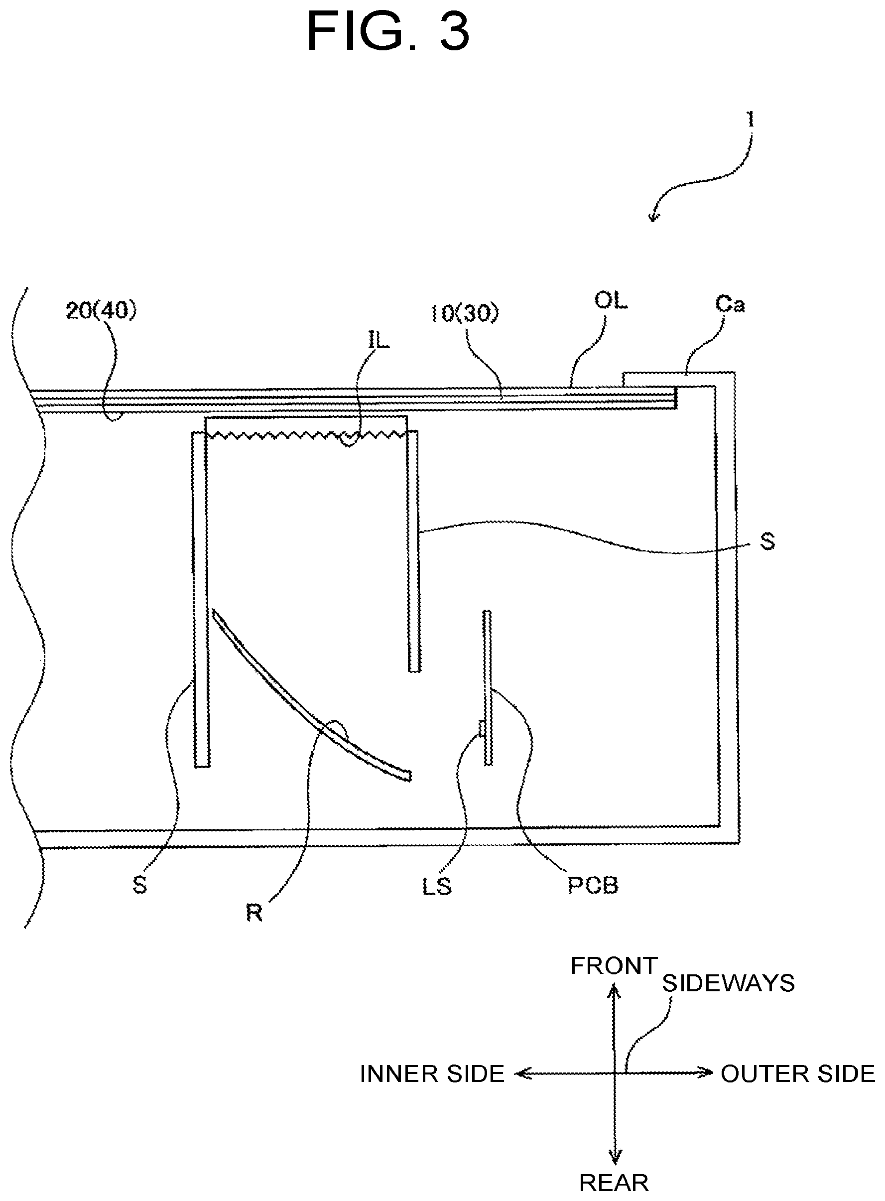 Patent US12092286 Figure 3 – Vehicle lamp