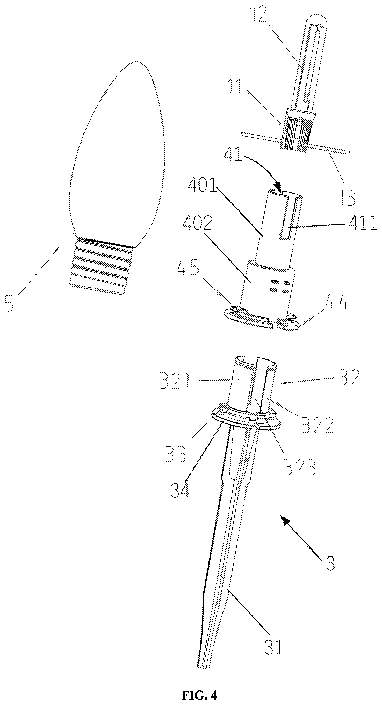 Patent US12092288 Figure 4 – Floor lamp device with improved structure
