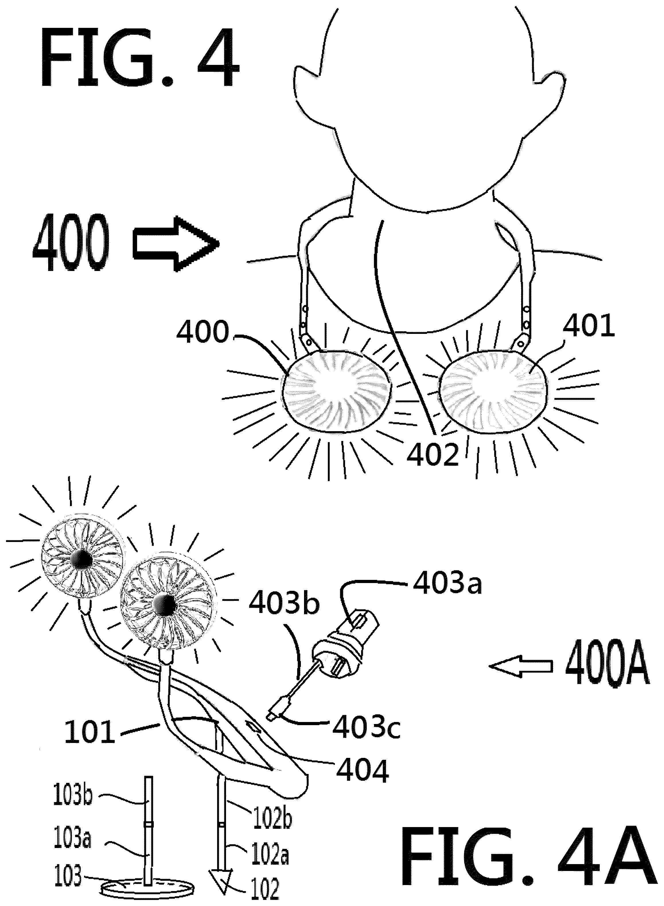 Patent US12092289 Figure 4 – LED light has built-in air related part(s)