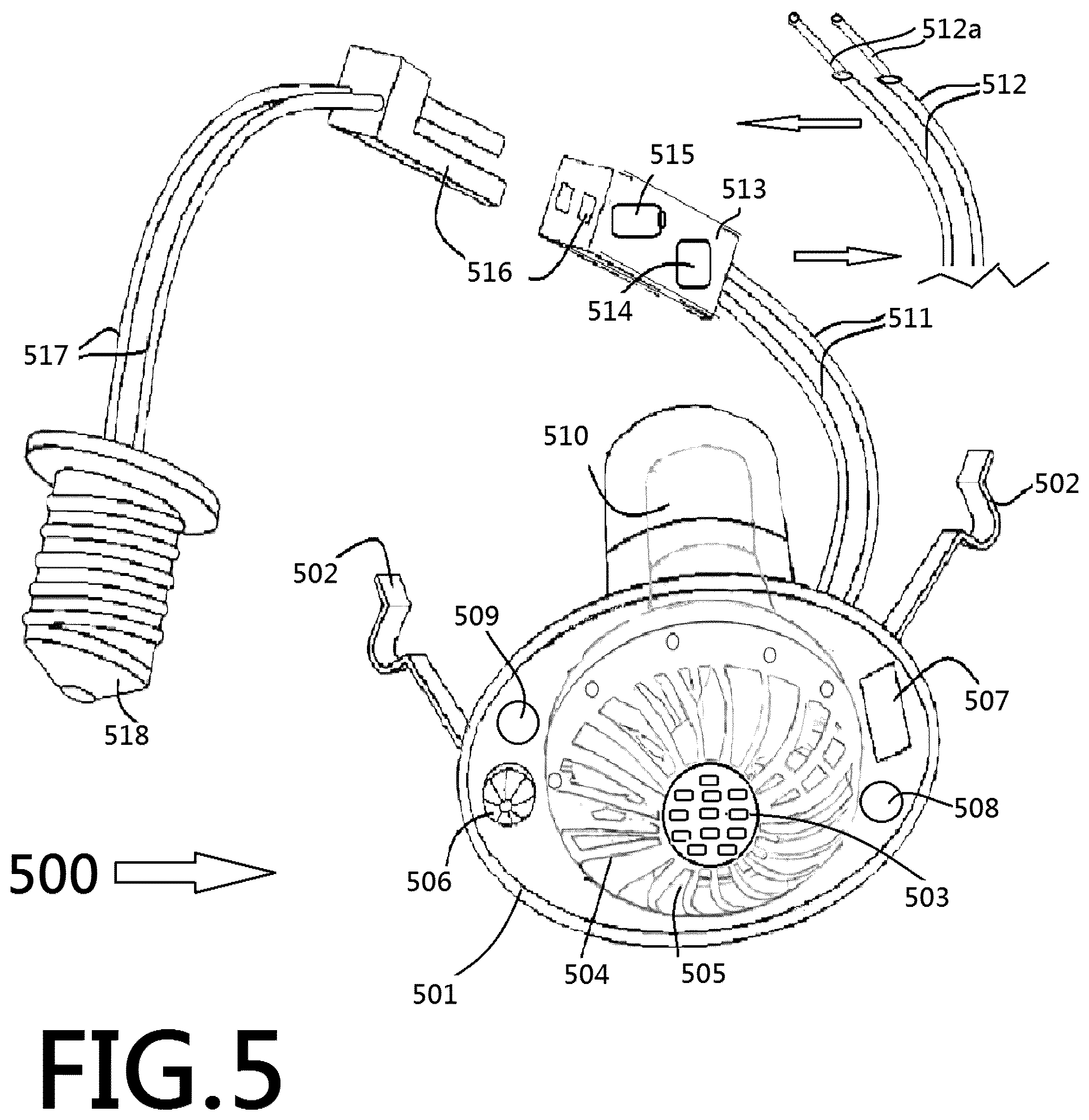 Patent US12092289 Figure 5 – LED light has built-in air related part(s)