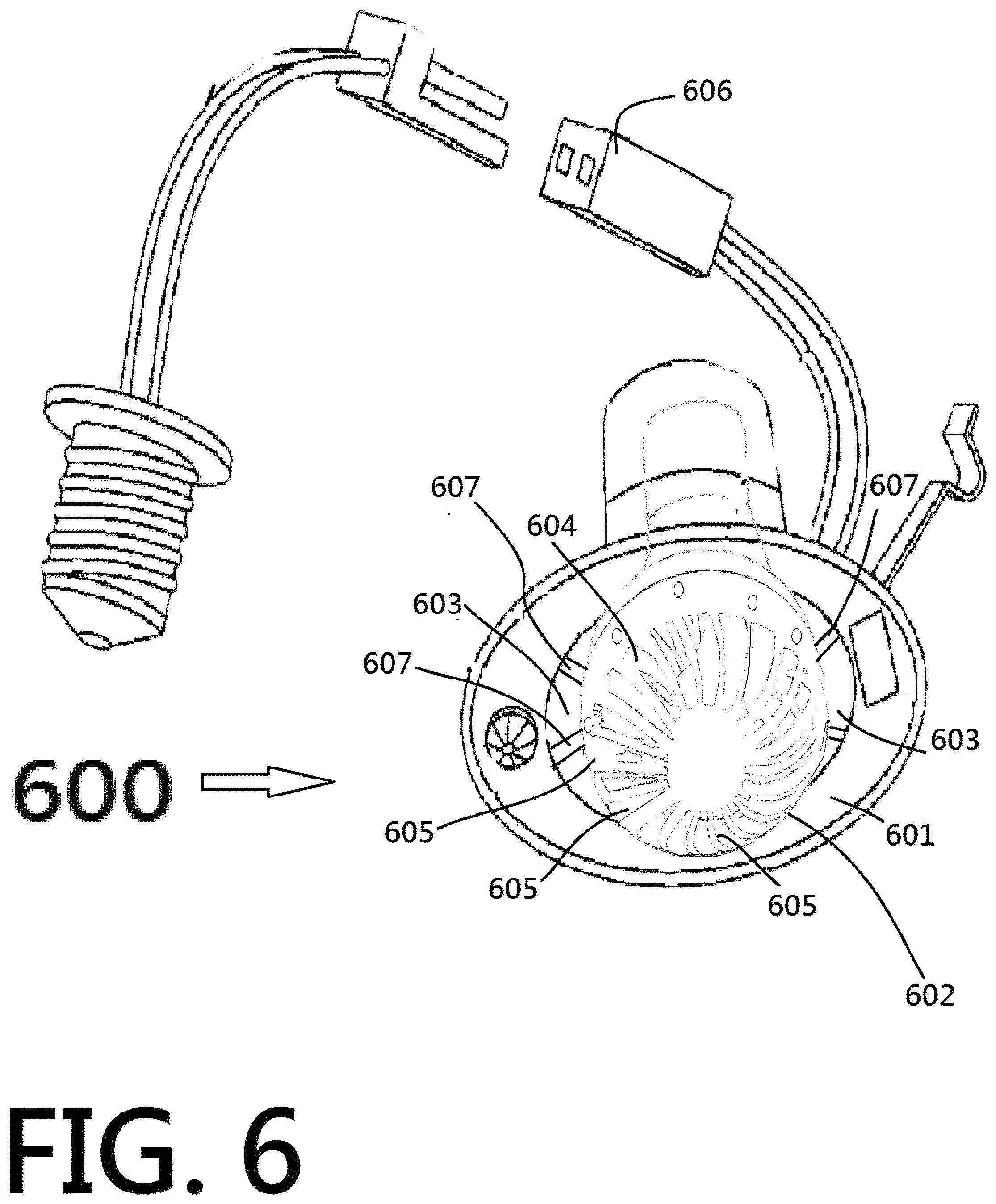 Patent US12092289 Figure 6 – LED light has built-in air related part(s)