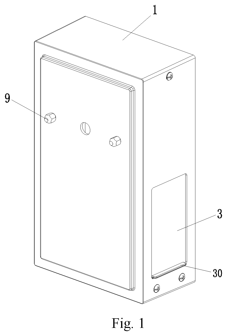 Patent US12092290 Figure 1 – Lamp wall seat with door panel and waterproof socket and wall lamp