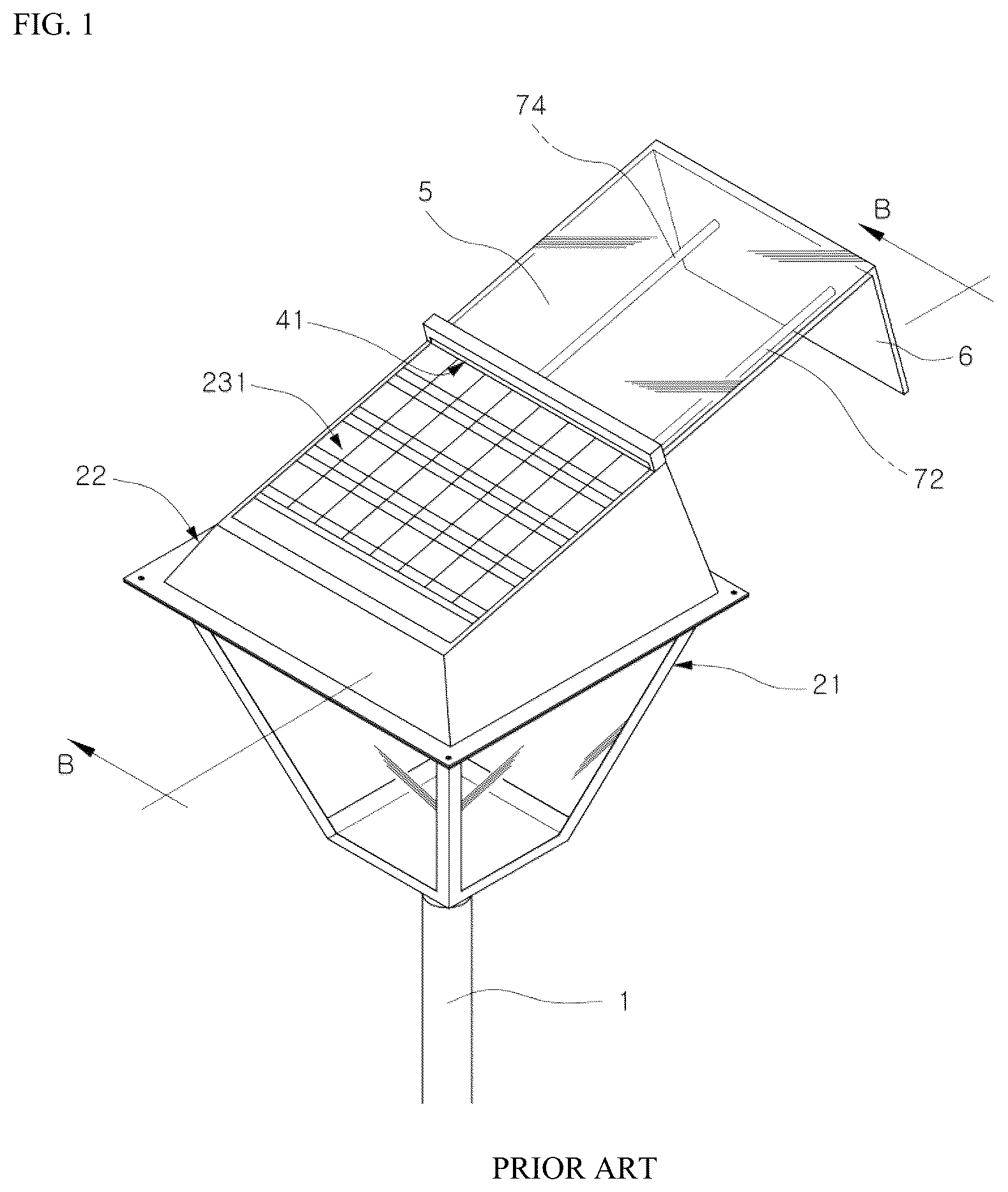 Patent US12092291 Figure 1 – Streetlight with functions of sunlight generation and station for drones