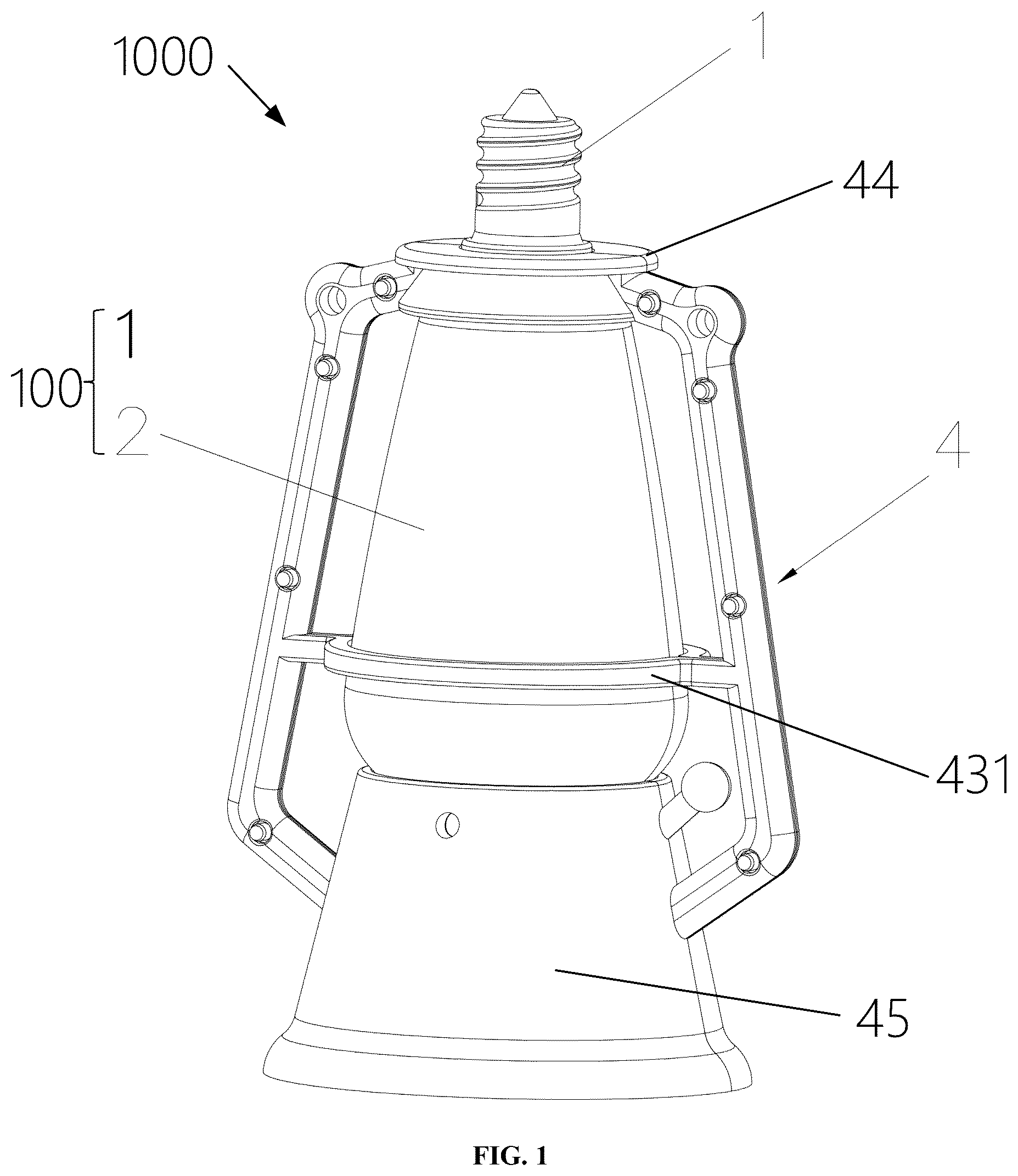 Patent US12092293 Figure 1 – Outdoor decorative lamp
