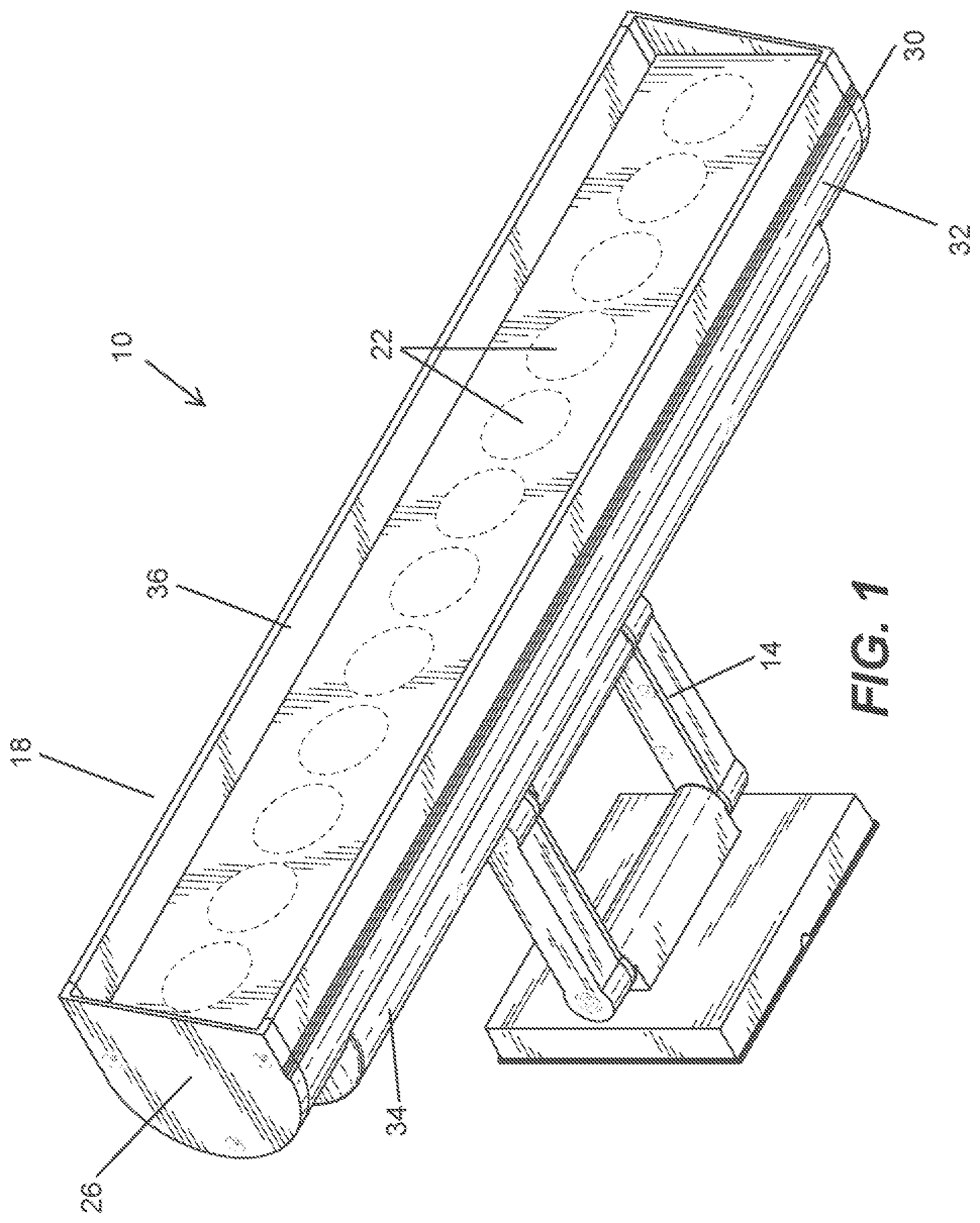 Patent US12092295 Figure 1 – Light fixture connection system and optic holder