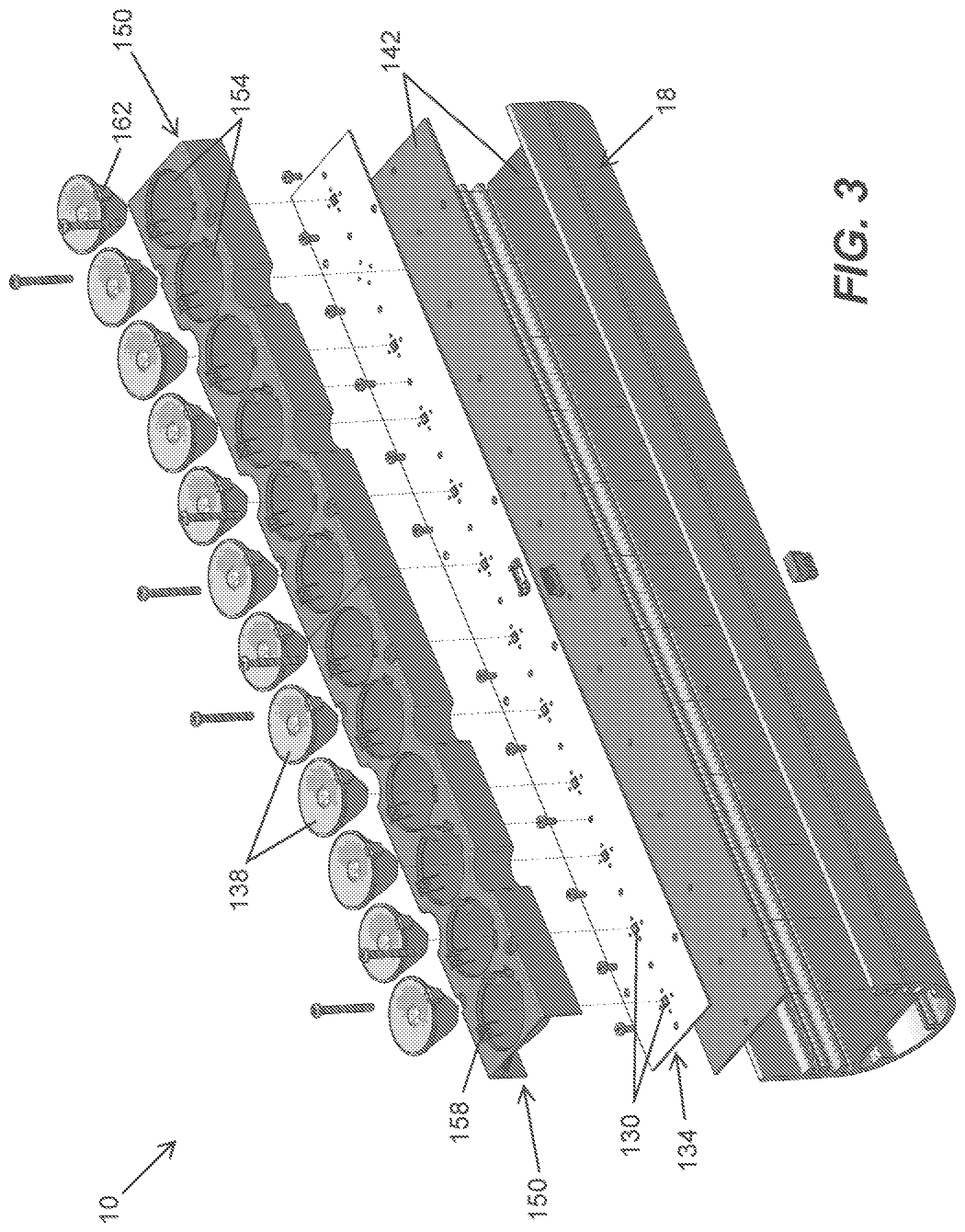 Patent US12092295 Figure 3 – Light fixture connection system and optic holder