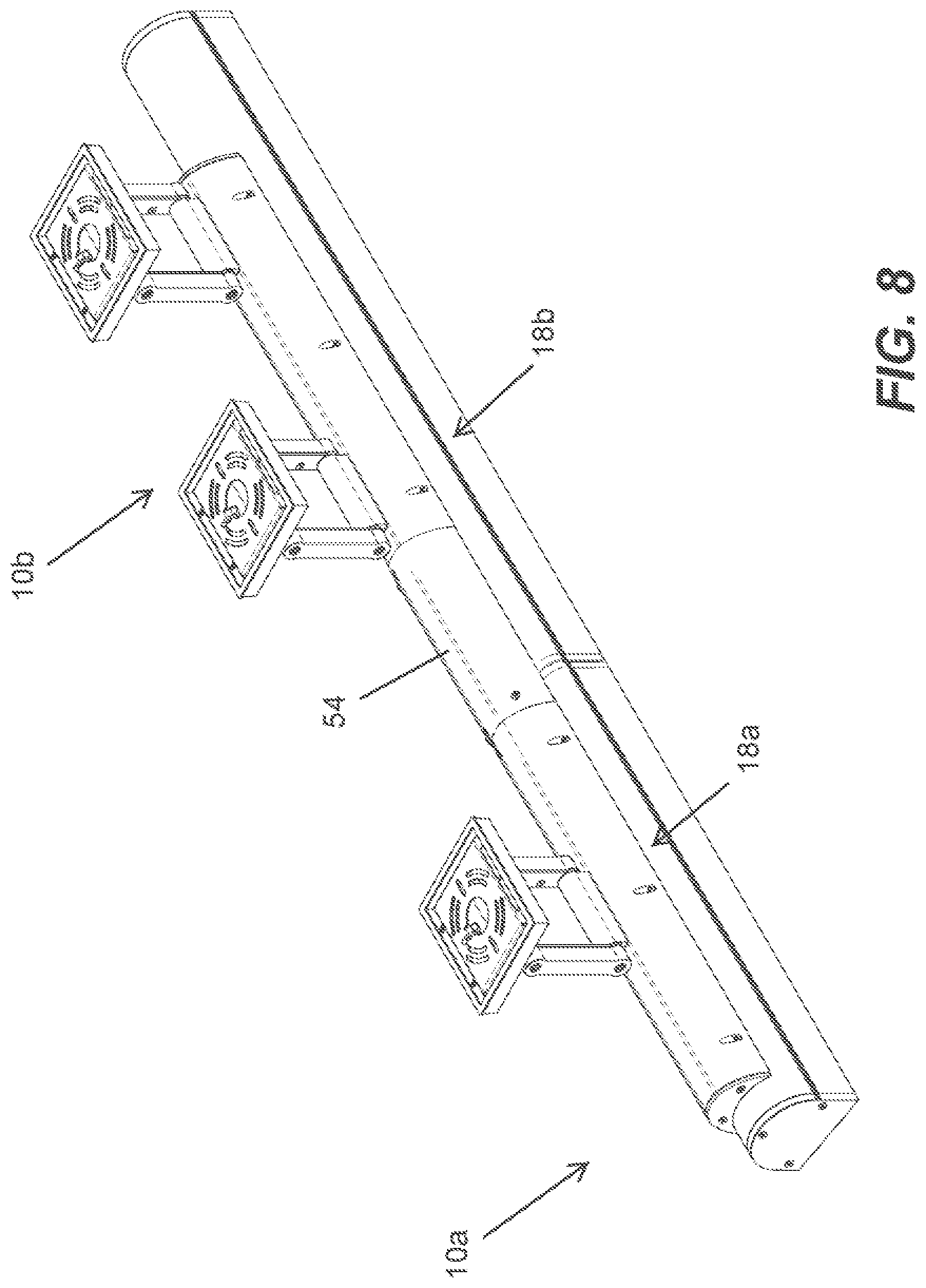 Patent US12092295 Figure 8 – Light fixture connection system and optic holder