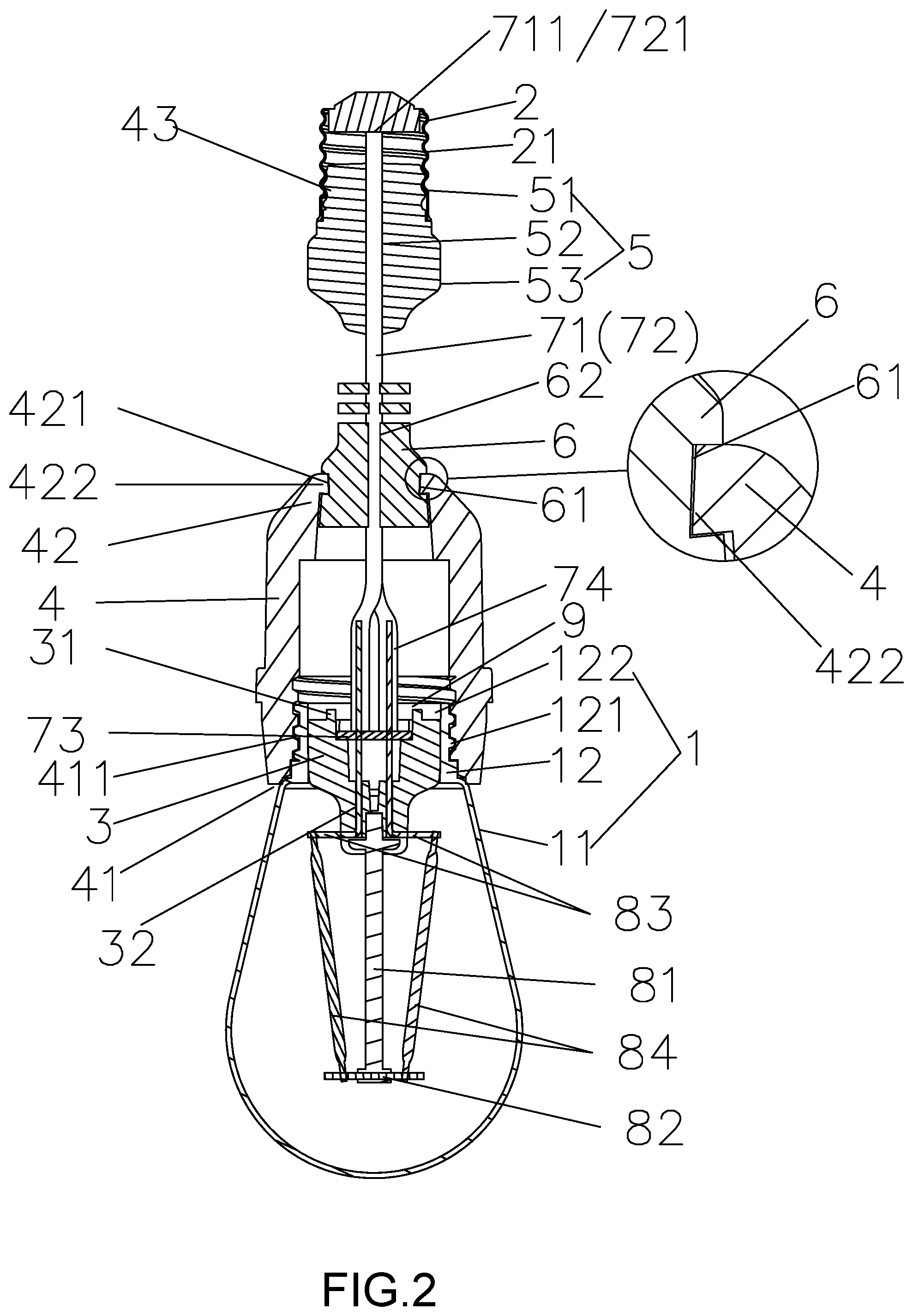 Patent US12092297 Figure 2 – Lamp containing a rotation prevention structure