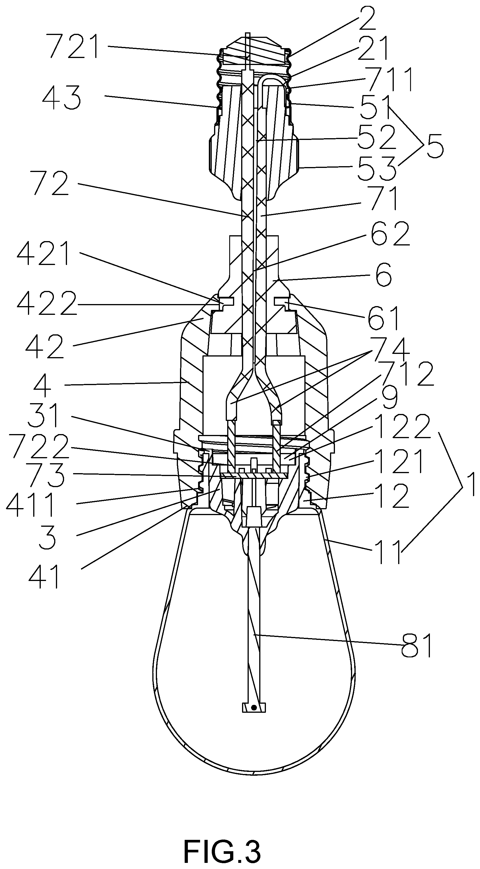 Patent US12092297 Figure 3 – Lamp containing a rotation prevention structure