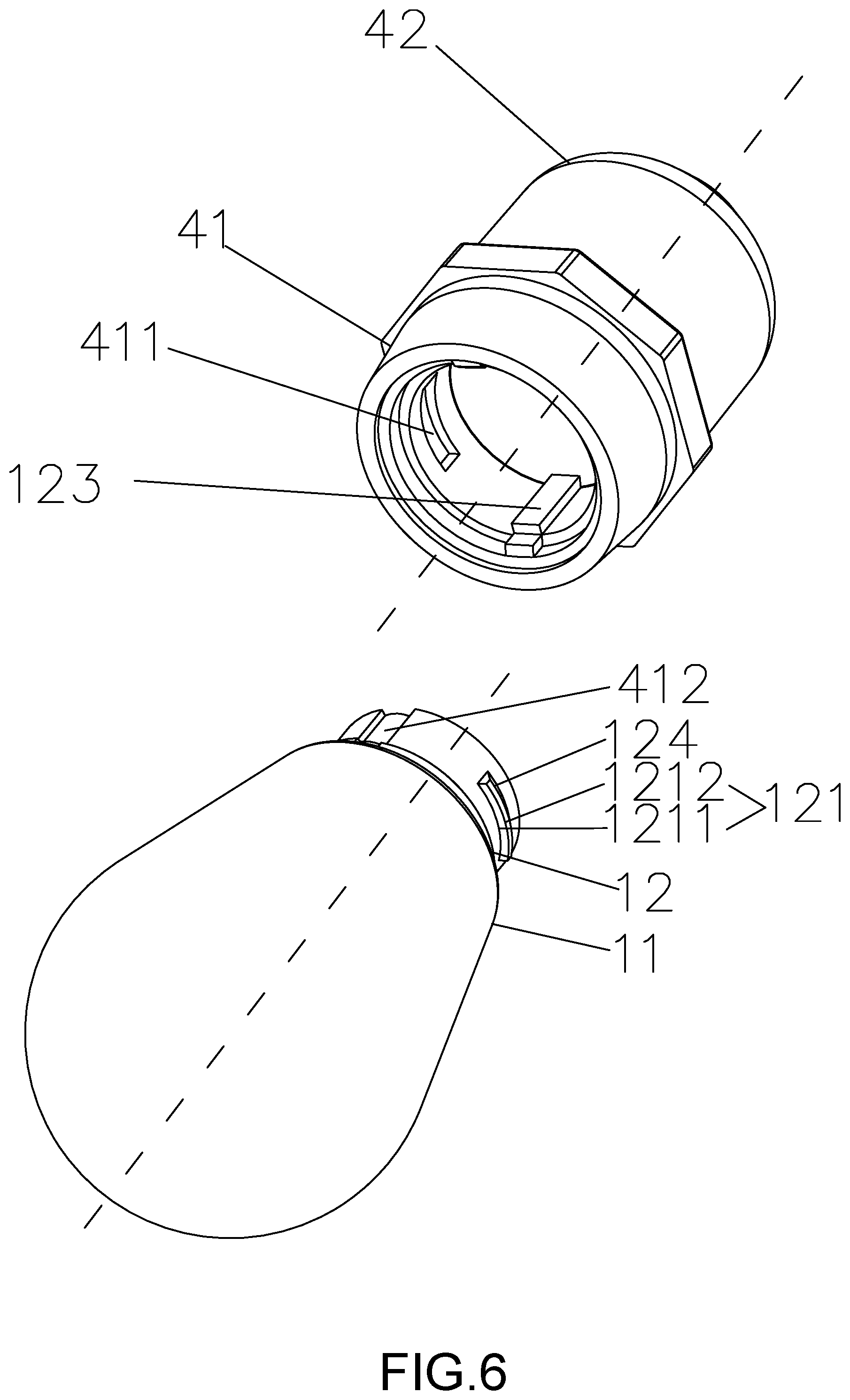 Patent US12092297 Figure 6 – Lamp containing a rotation prevention structure