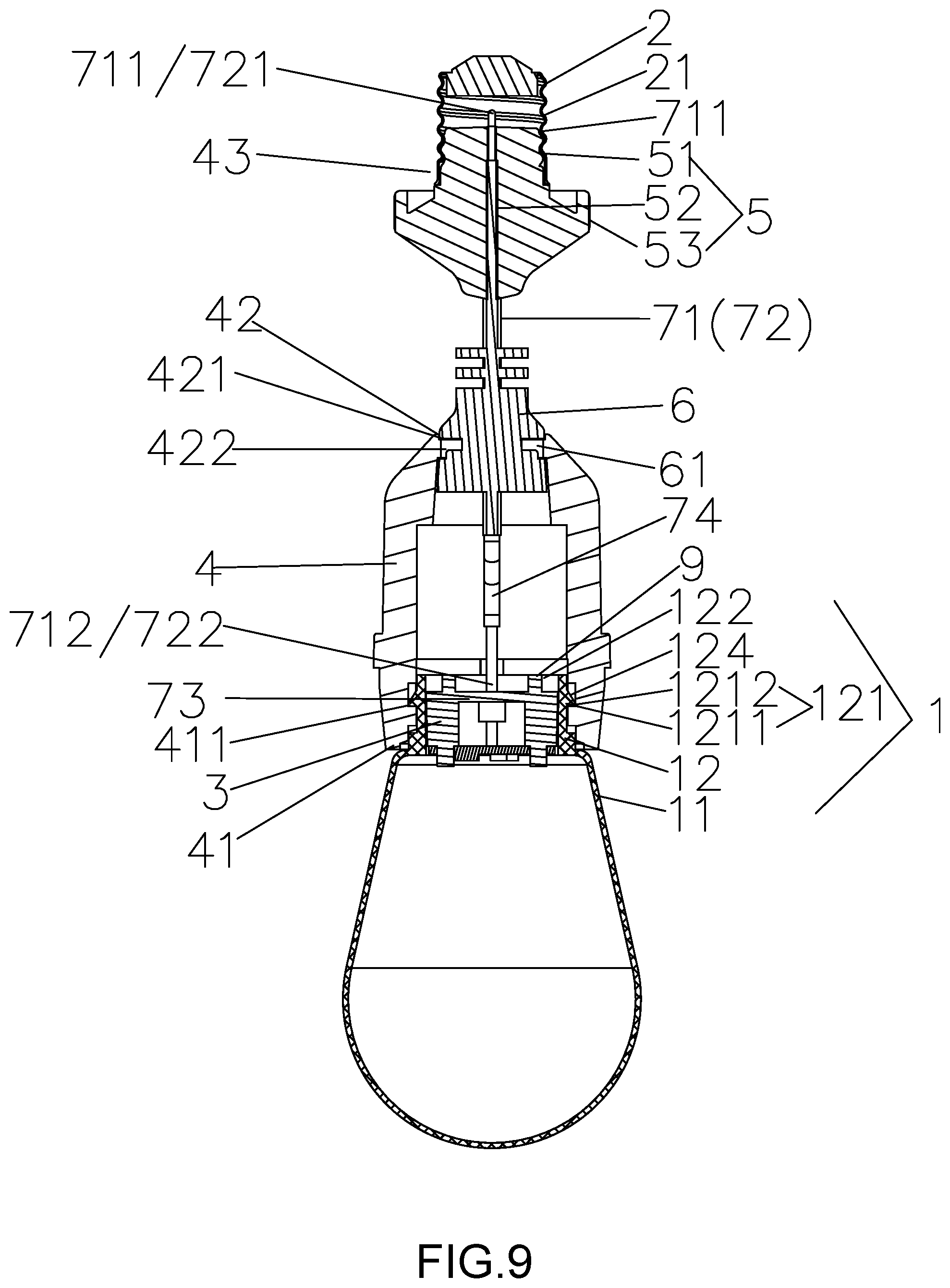 Patent US12092297 Figure 8 – Lamp containing a rotation prevention structure