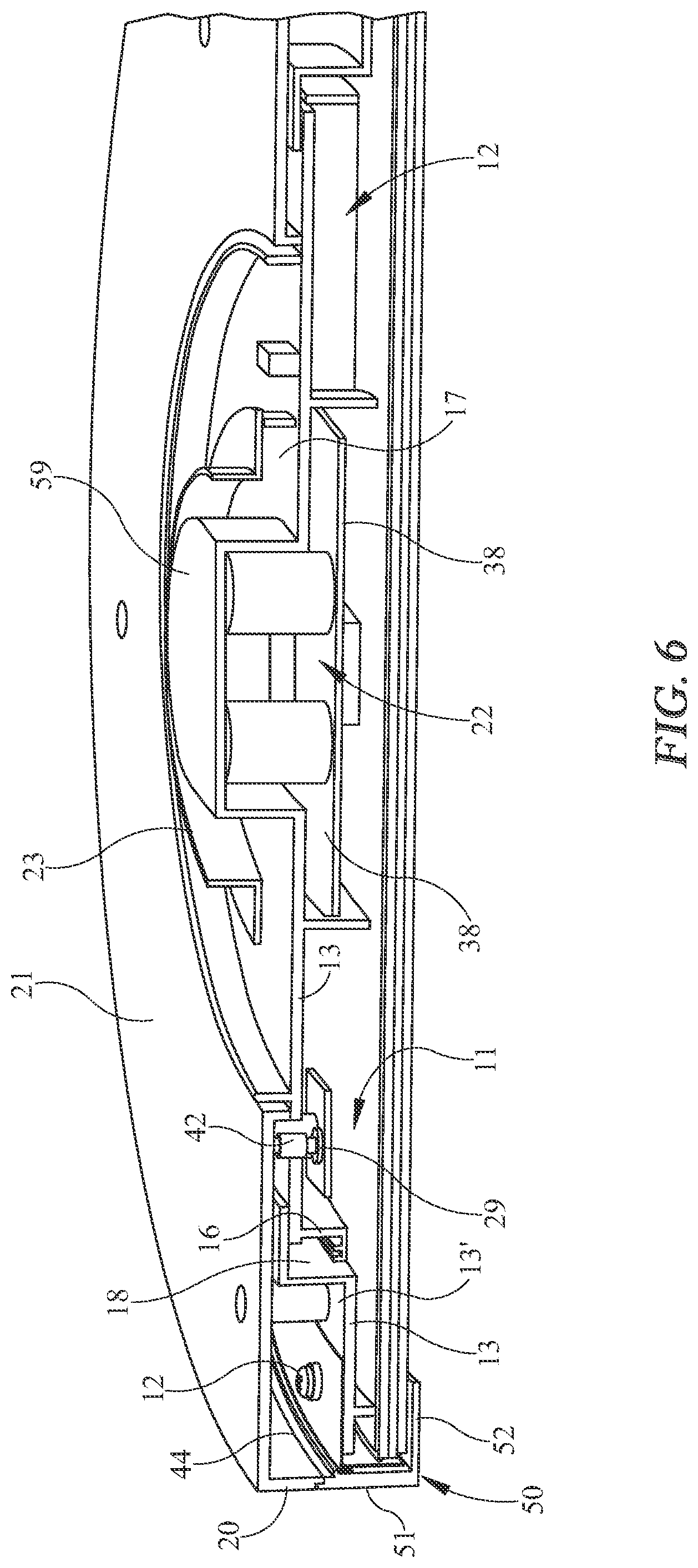 Patent US12092302 Figure 4 – LED light fixture with downlight and upper light sources