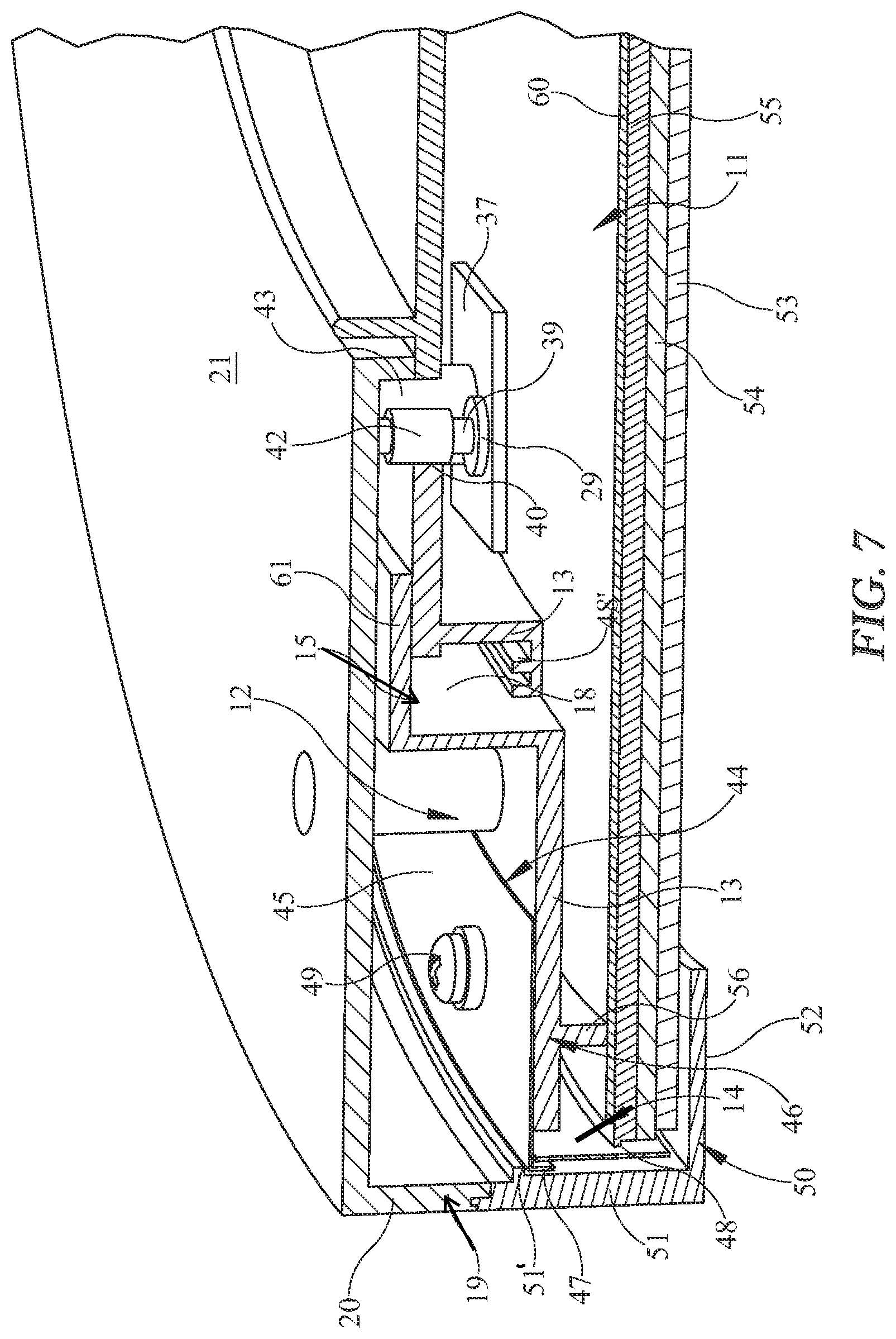 Patent US12092302 Figure 5 – LED light fixture with downlight and upper light sources