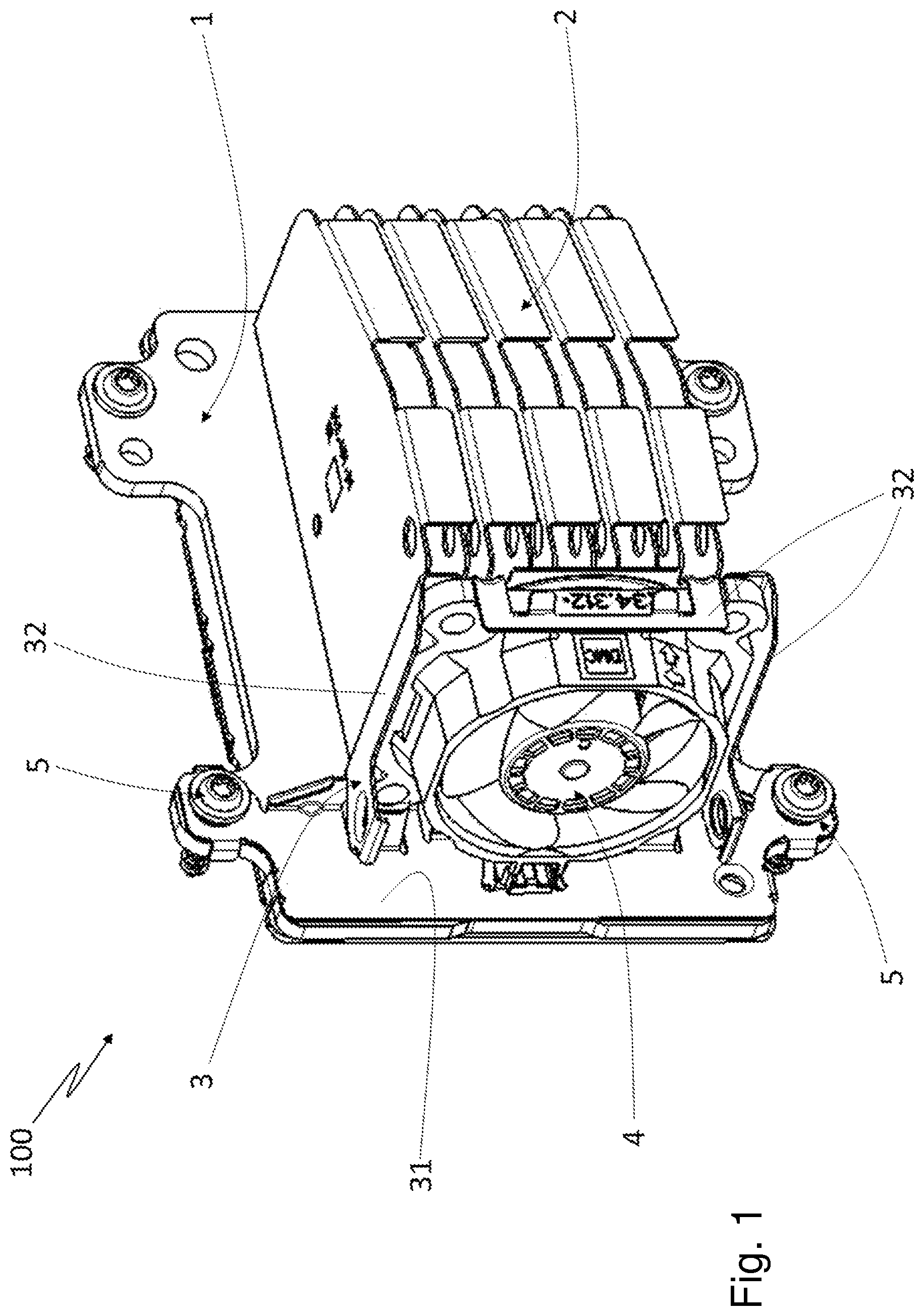 Patent US12092307 Figure 1 – Cooling device for an illumination unit on a motor vehicle