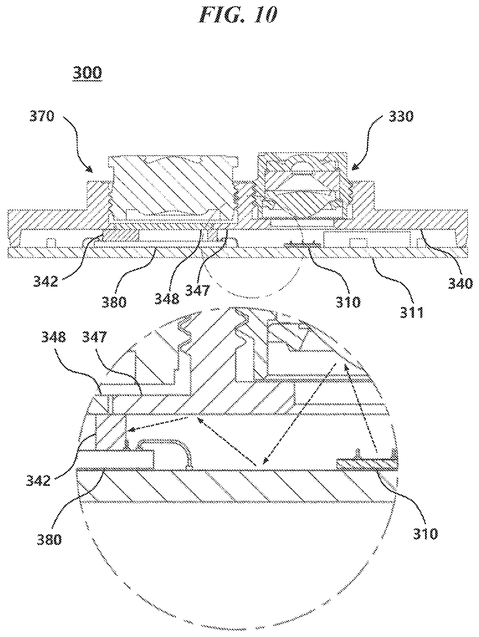 Patent US12092310 Figure 10 – Optical barrier using side fill and light source module including the same