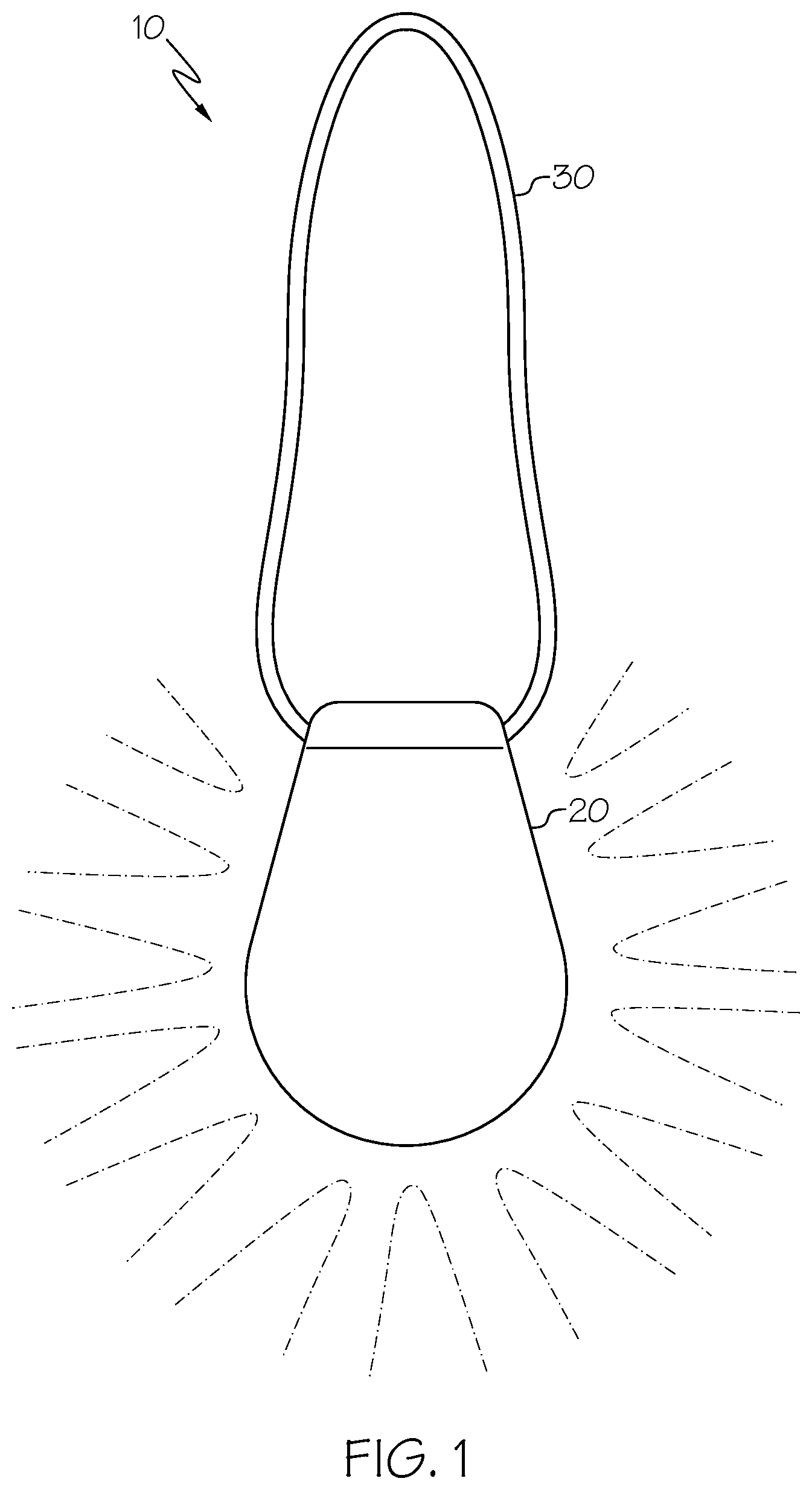 Patent US12092311 — Wearable illumination devices and illuminating zipper pulls — Figure 1