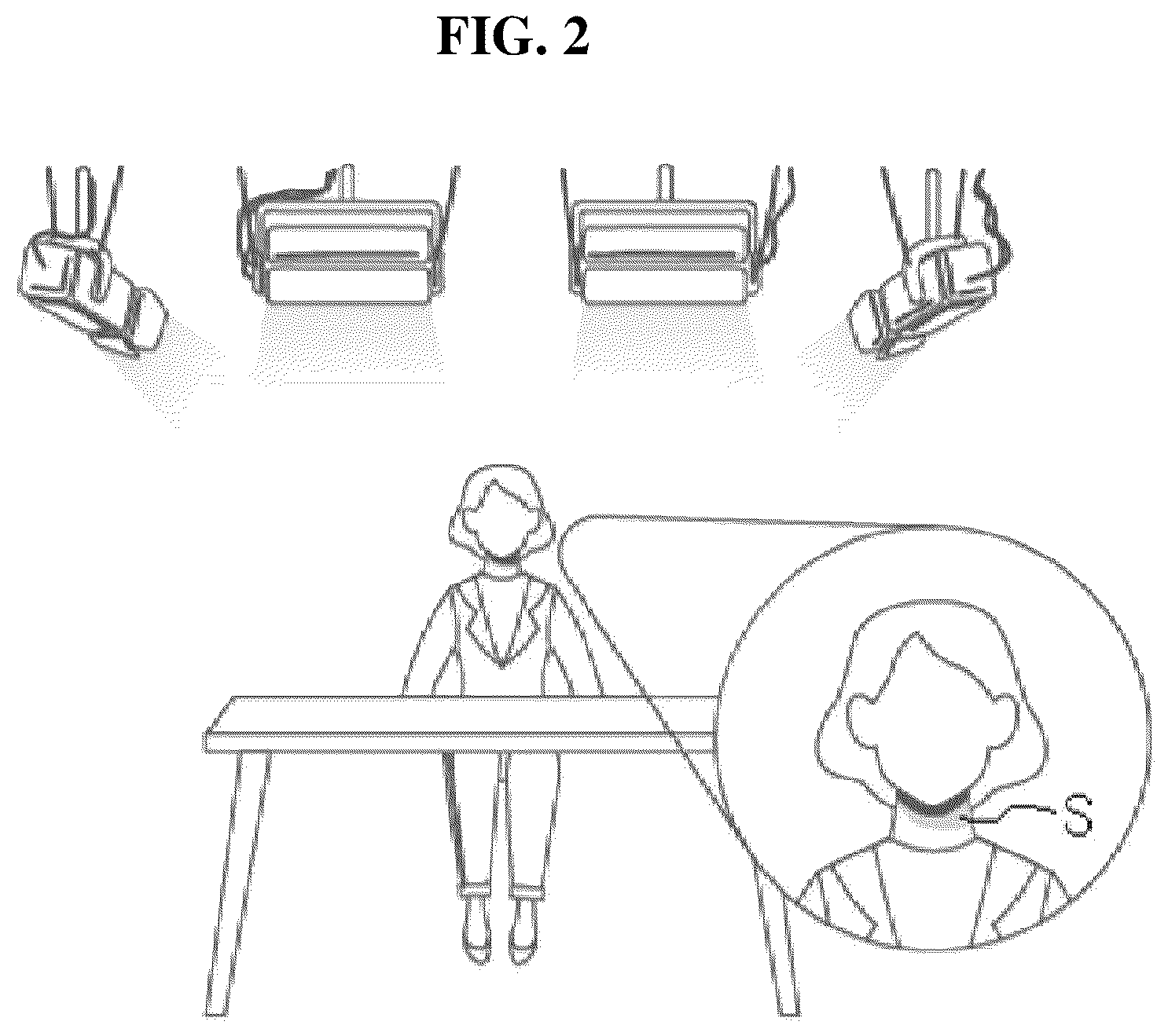Patent US12092312 Figure 2 – Lighting device for table capable of removing shade formed in lighting object