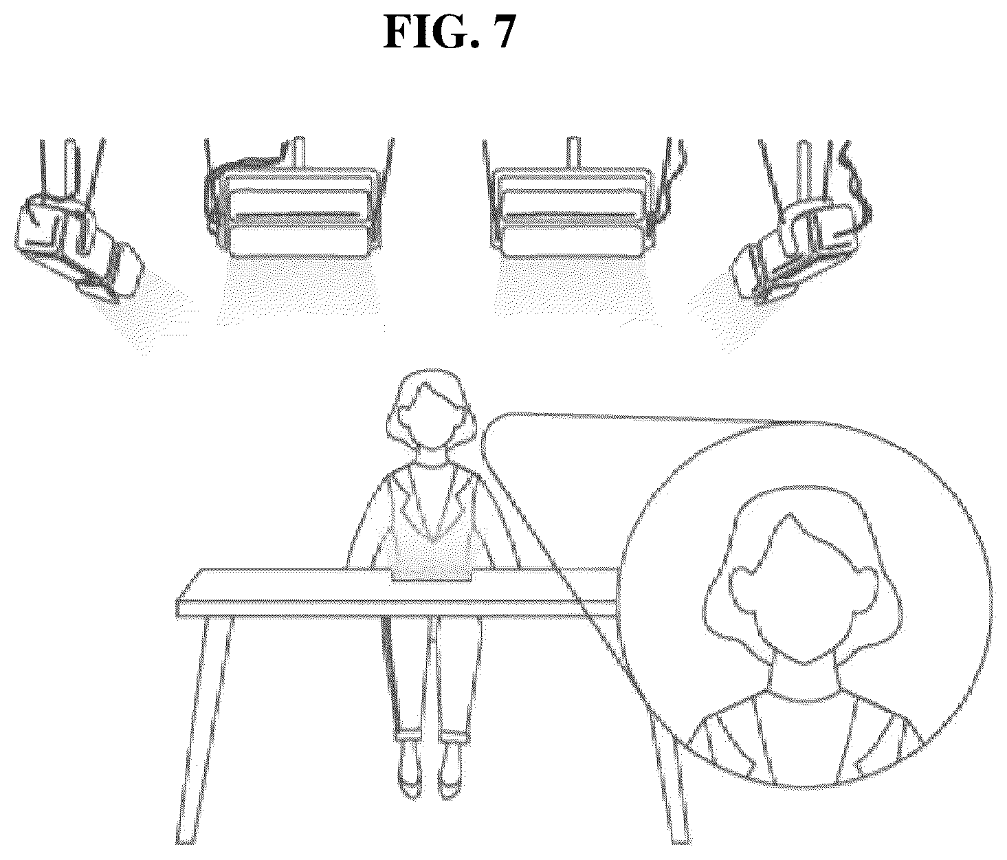 Patent US12092312 Figure 7 – Lighting device for table capable of removing shade formed in lighting object
