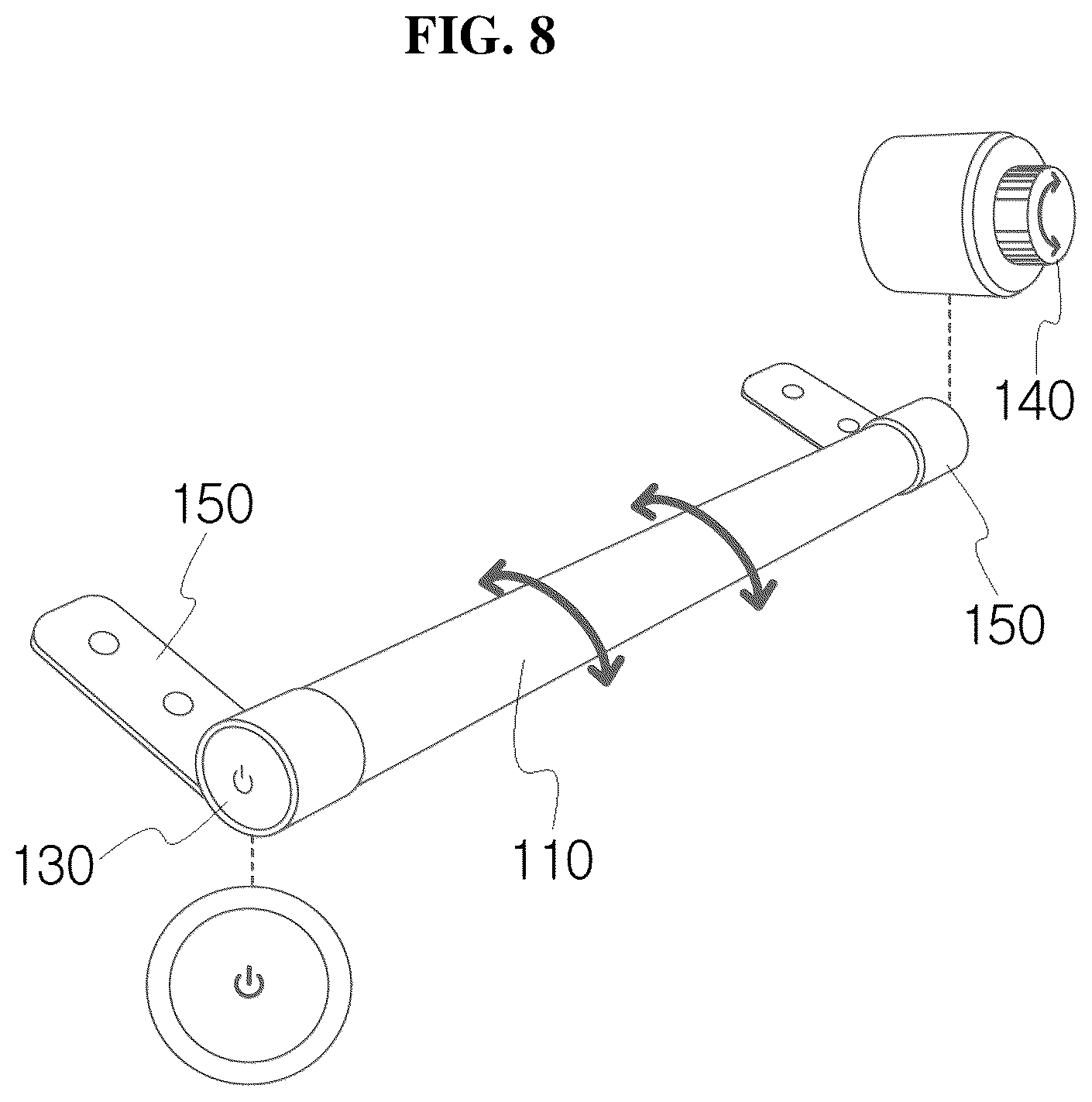 Patent US12092312 Figure 8 – Lighting device for table capable of removing shade formed in lighting object
