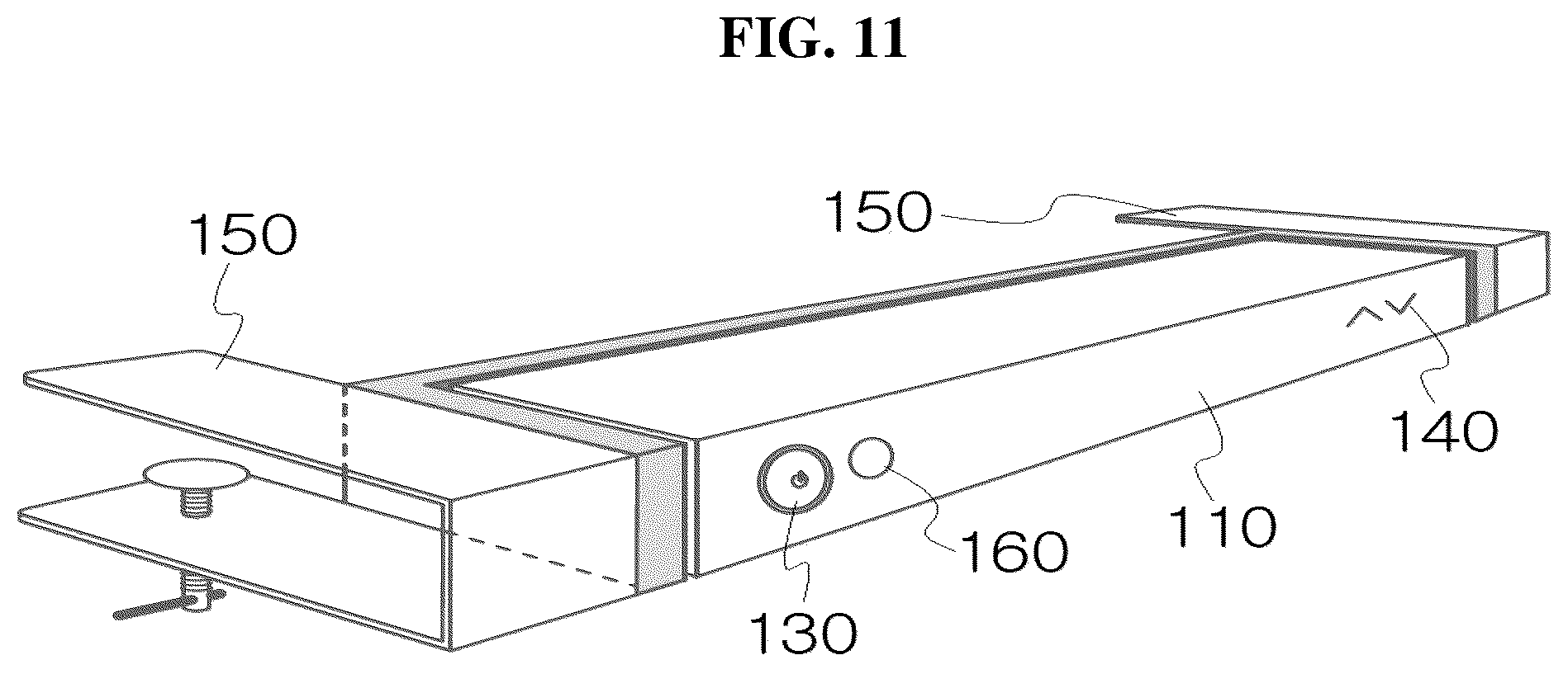 Patent US12092312 Figure 11 – Lighting device for table capable of removing shade formed in lighting object