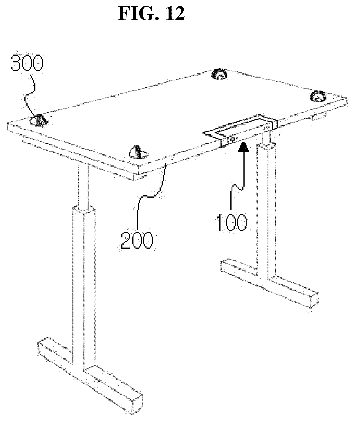 Patent US12092312 Figure 12 – Lighting device for table capable of removing shade formed in lighting object