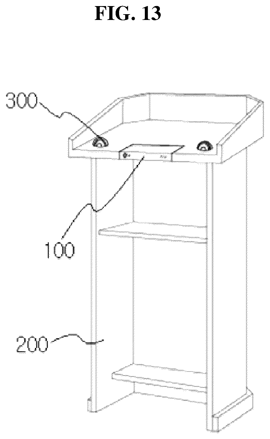 Patent US12092312 Figure 13 – Lighting device for table capable of removing shade formed in lighting object