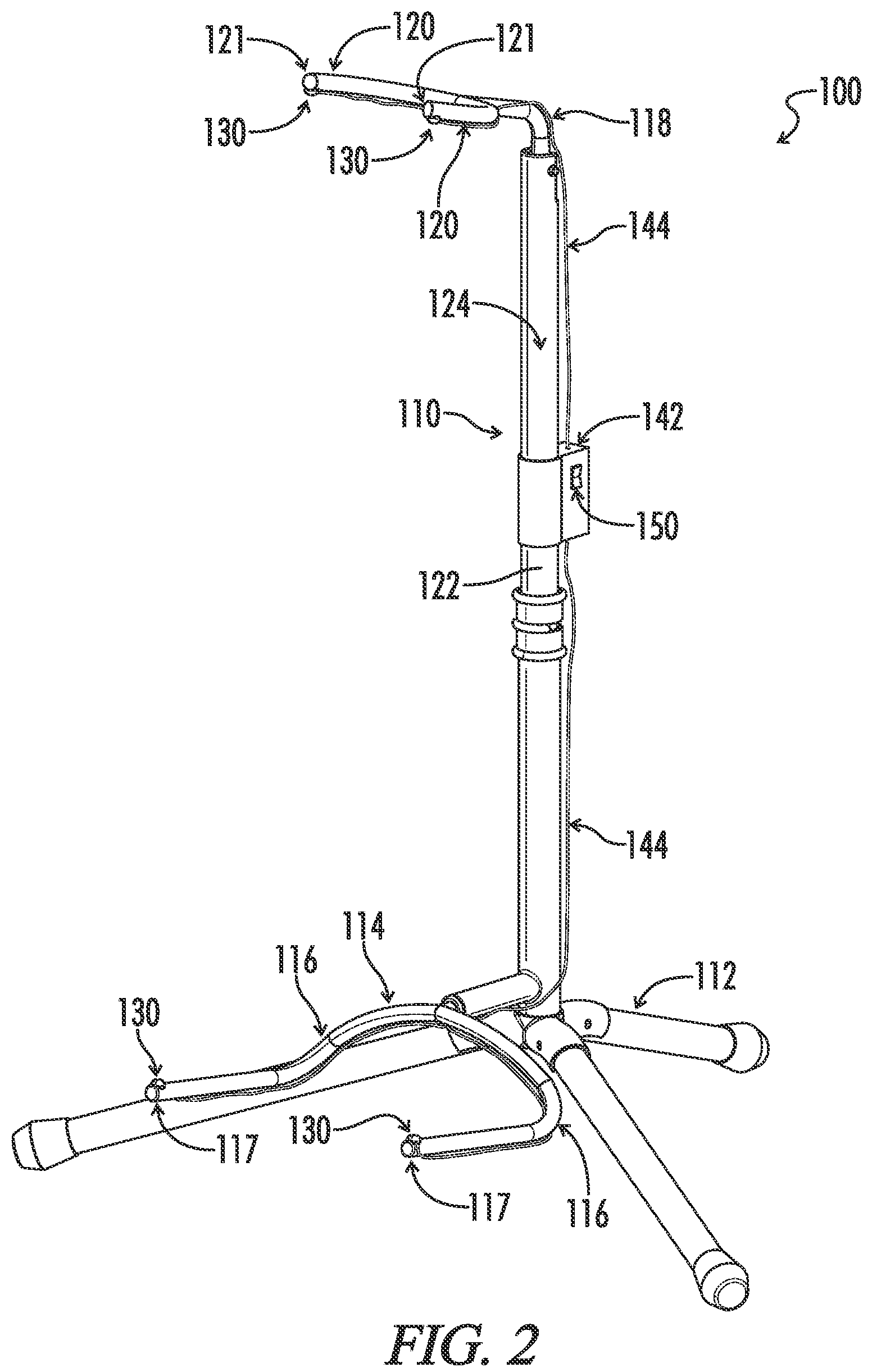 Patent US12092314 Figure 2 – Illuminated guitar stand system, retrofit kit, and method thereof