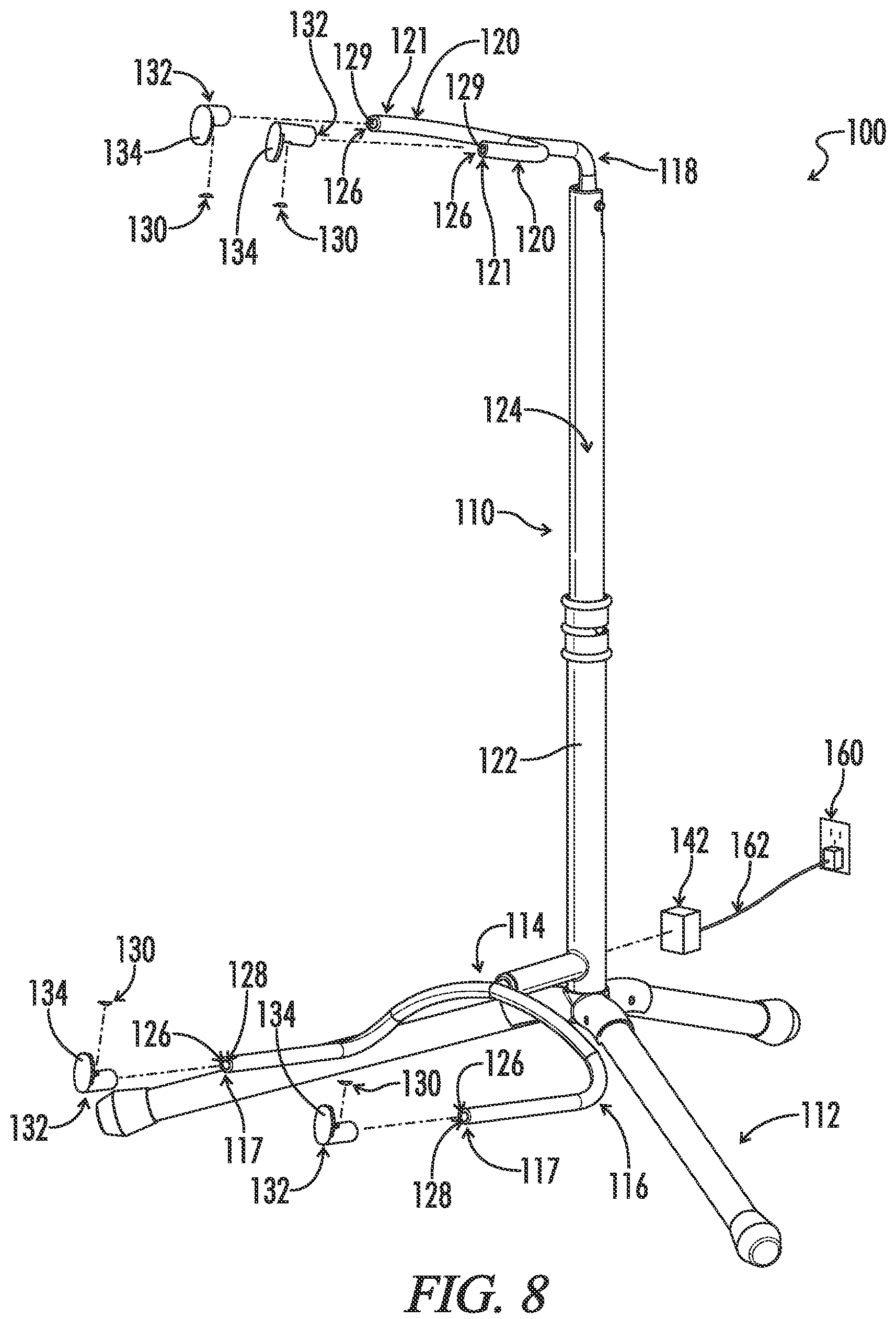 Patent US12092314 Figure 9 – Illuminated guitar stand system, retrofit kit, and method thereof