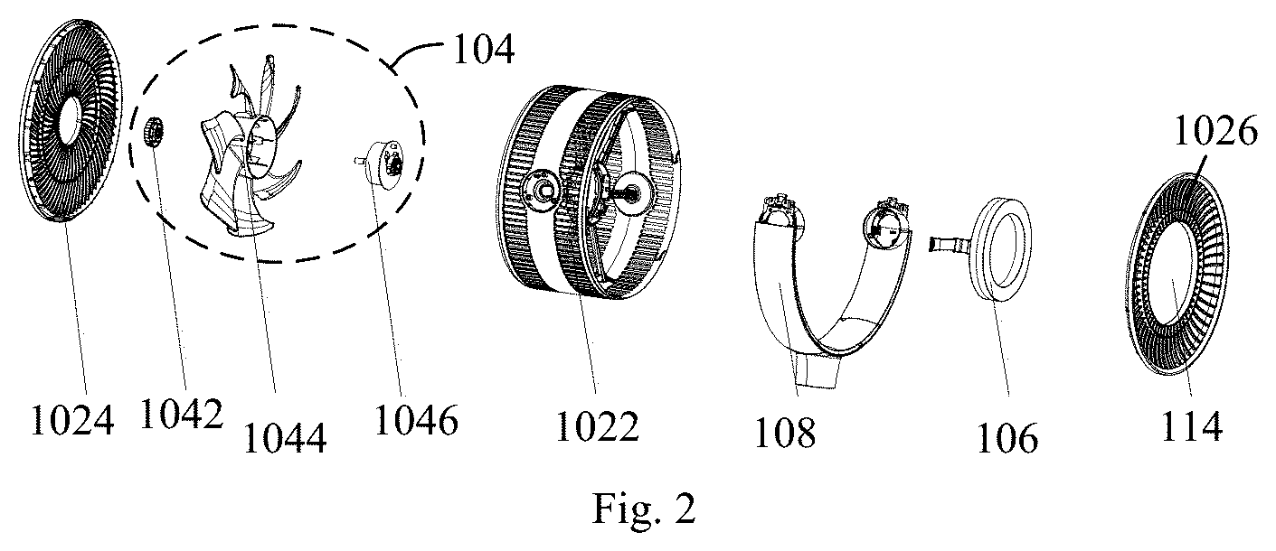 Patent US12092316 Figure 2 – Head assembly and fan apparatus