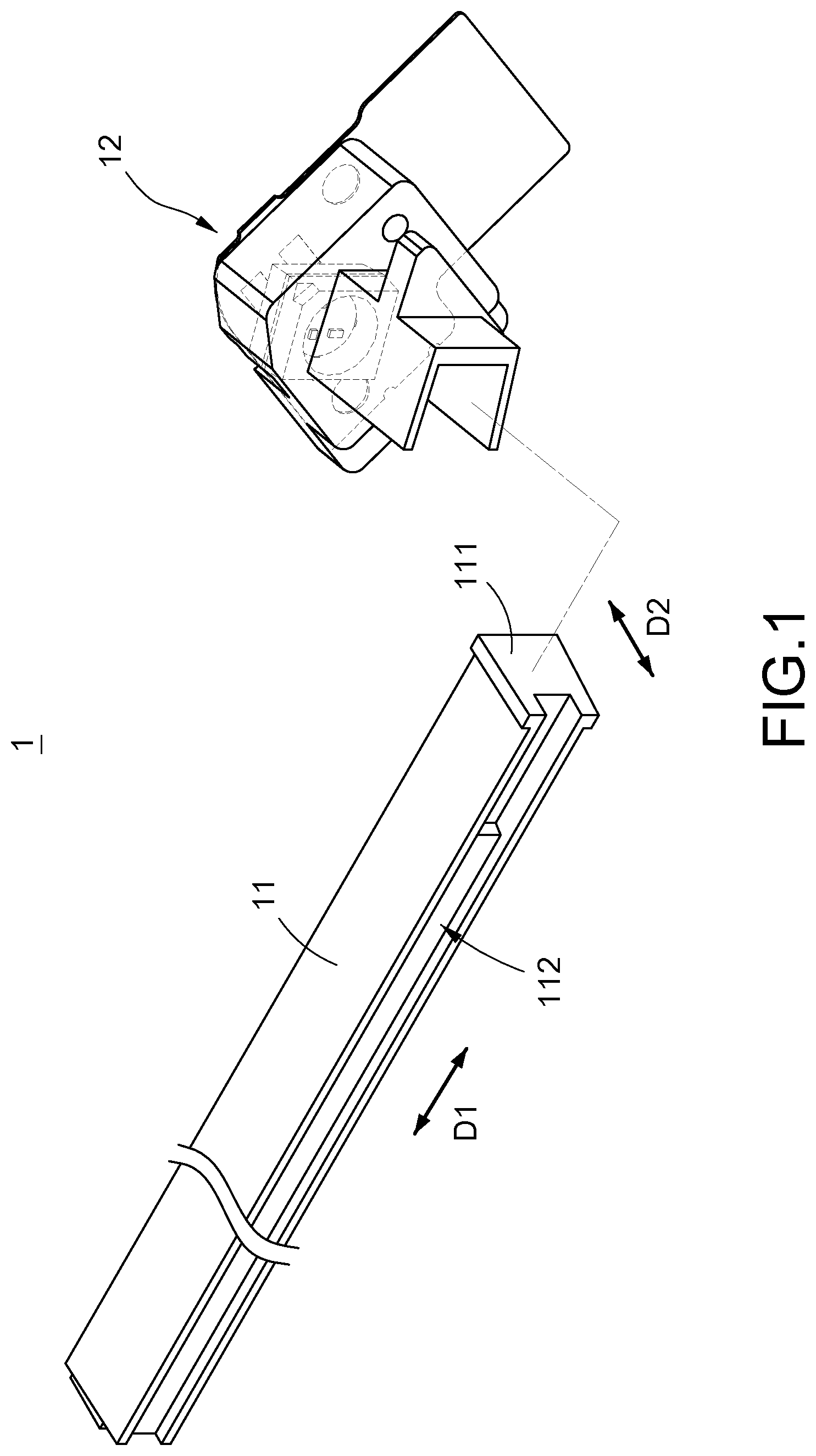 Patent US12092318 Figure 1 – Lighting module and linear light-guiding unit thereof