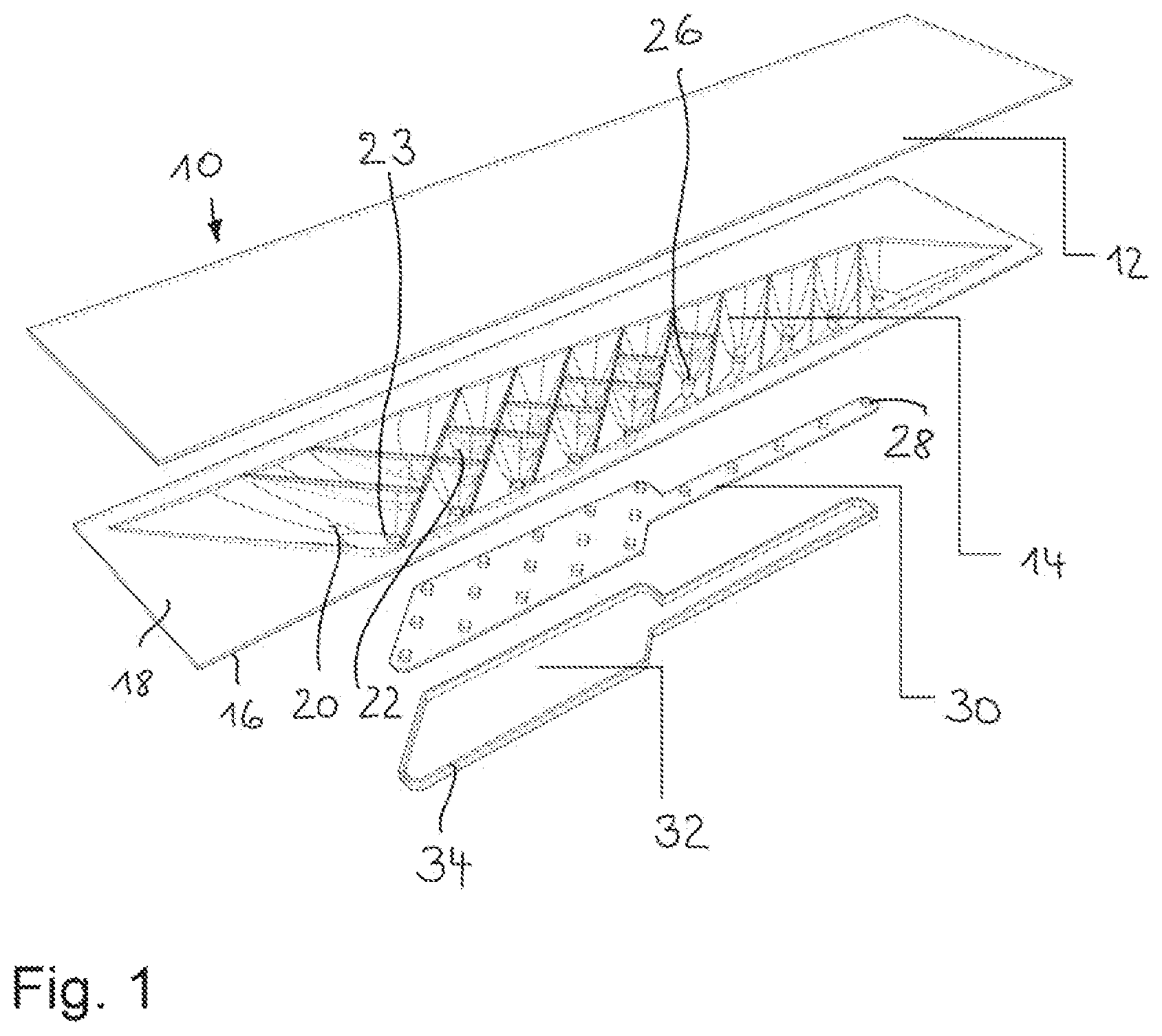 Patent US12092319 Figure 1 – Vehicle interior illumination unit