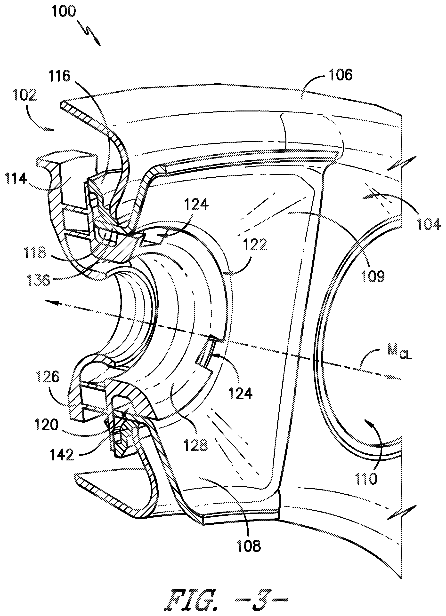 Patent US12092329 Figure 3 – CMC combustor deflector